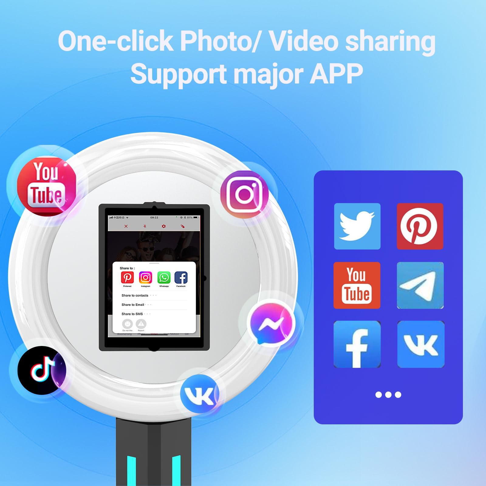 Jiyang Photo Booth Compatible With Ipad 12.9In 11In 10.9In 10.2In Portable Photo Booth Machine For Ipad With Software App Contro