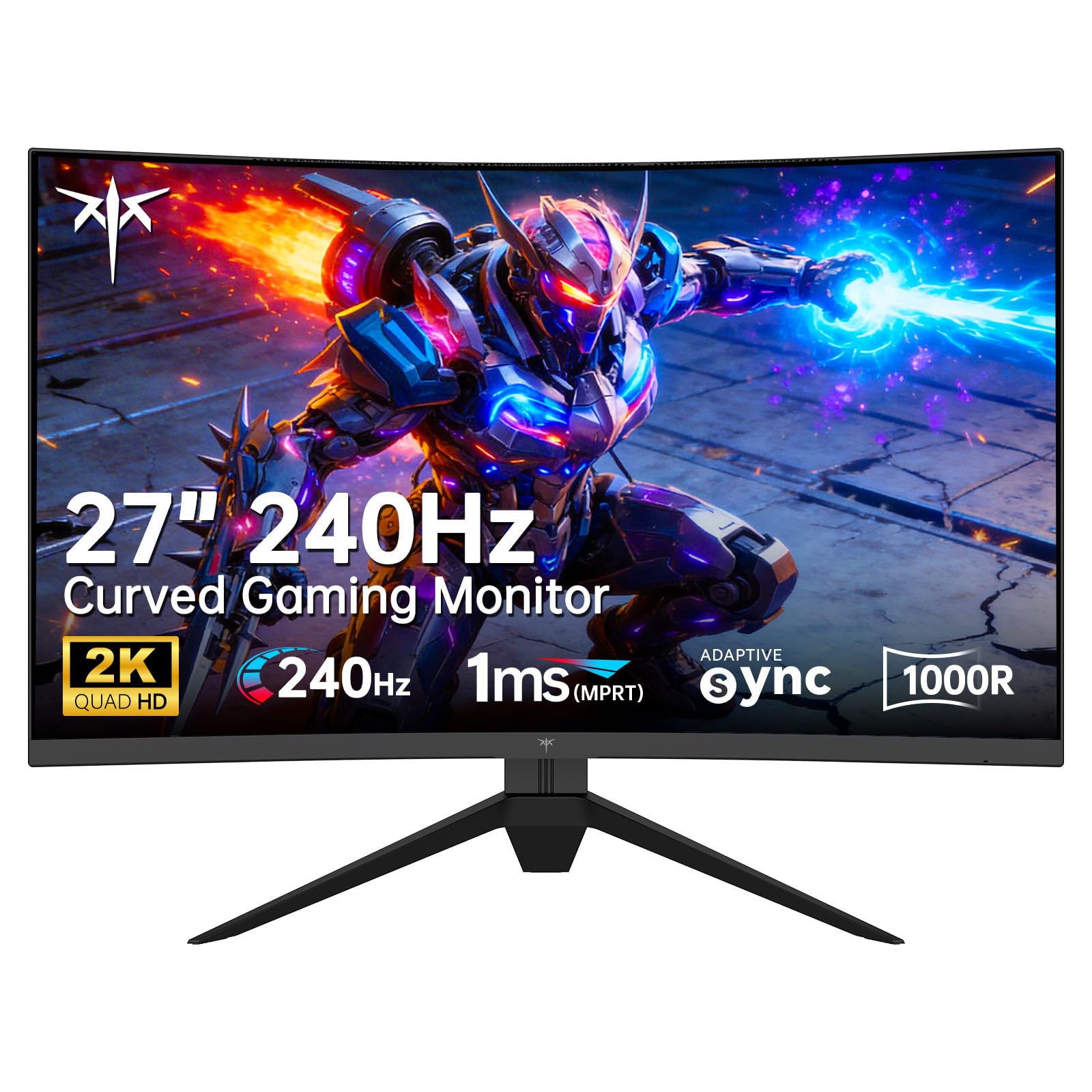 KTC 27 Inch 240Hz Curved Gaming Monitor, 2K QHD 2560x1440P Computer Monitor with 1000R, 2500:1 Contrast, Adaptive Sync, DP 1.4, 