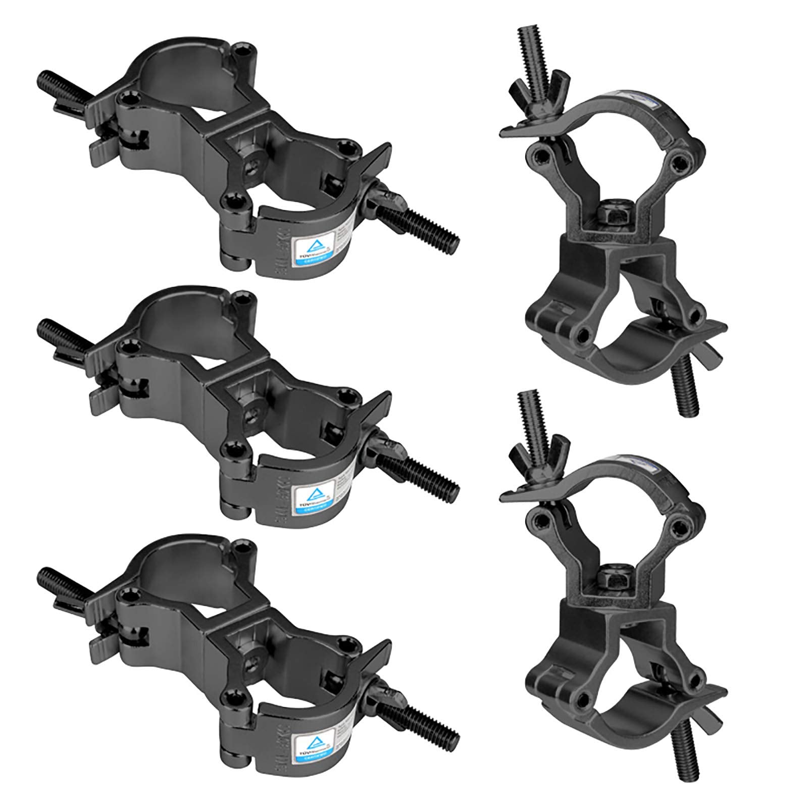 Heneng 5 Pcs Dual 360 Degree Swivel Clamp For F24 Truss, Fits 1 1/4 '' 1 3/8 '' (32 35Mm) Pipe, Max Load 110Lbs, Tuv Certificate