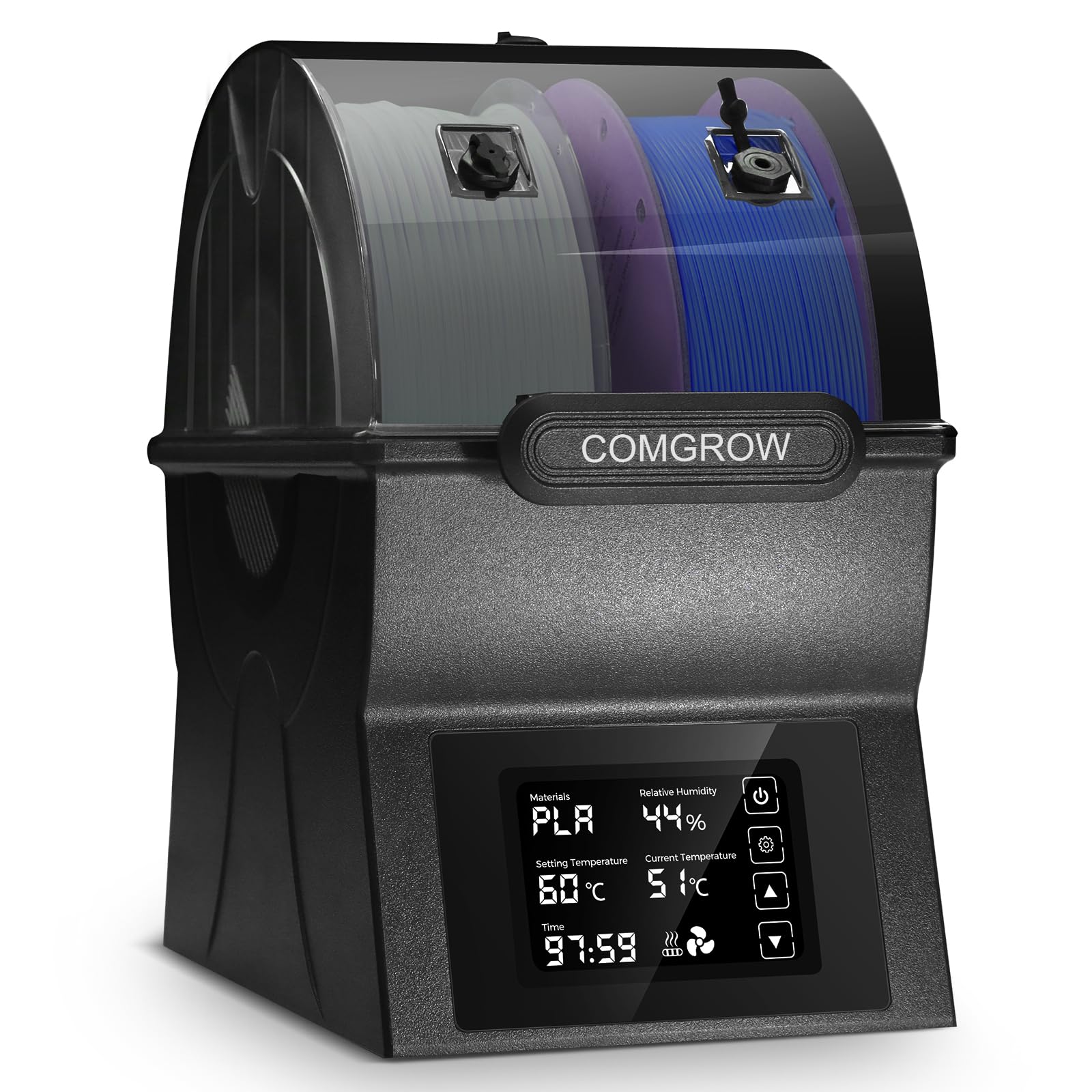 Filament Dryer Box, Sh02 Dry Box Filament Sealed Storage Box 3D Printer 2 Spools Holder With Ptc Fast Heater, Filament Dehydrato