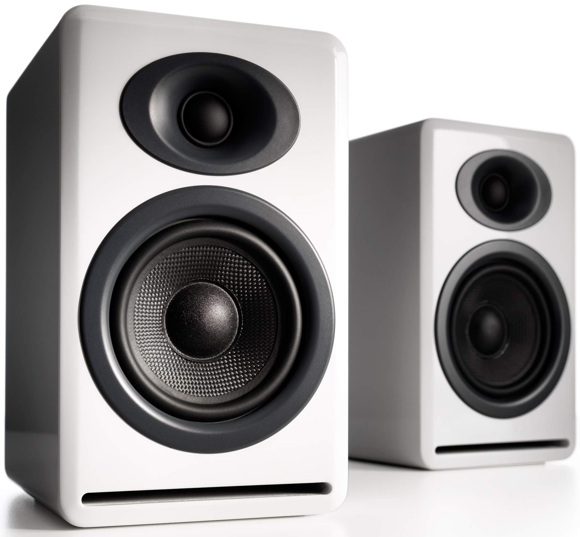 Audioengine P4 Passive Bookshelf Speakers - Compact Home Stereo Speakers for Amplifiers, Turntables and Music Listening - White