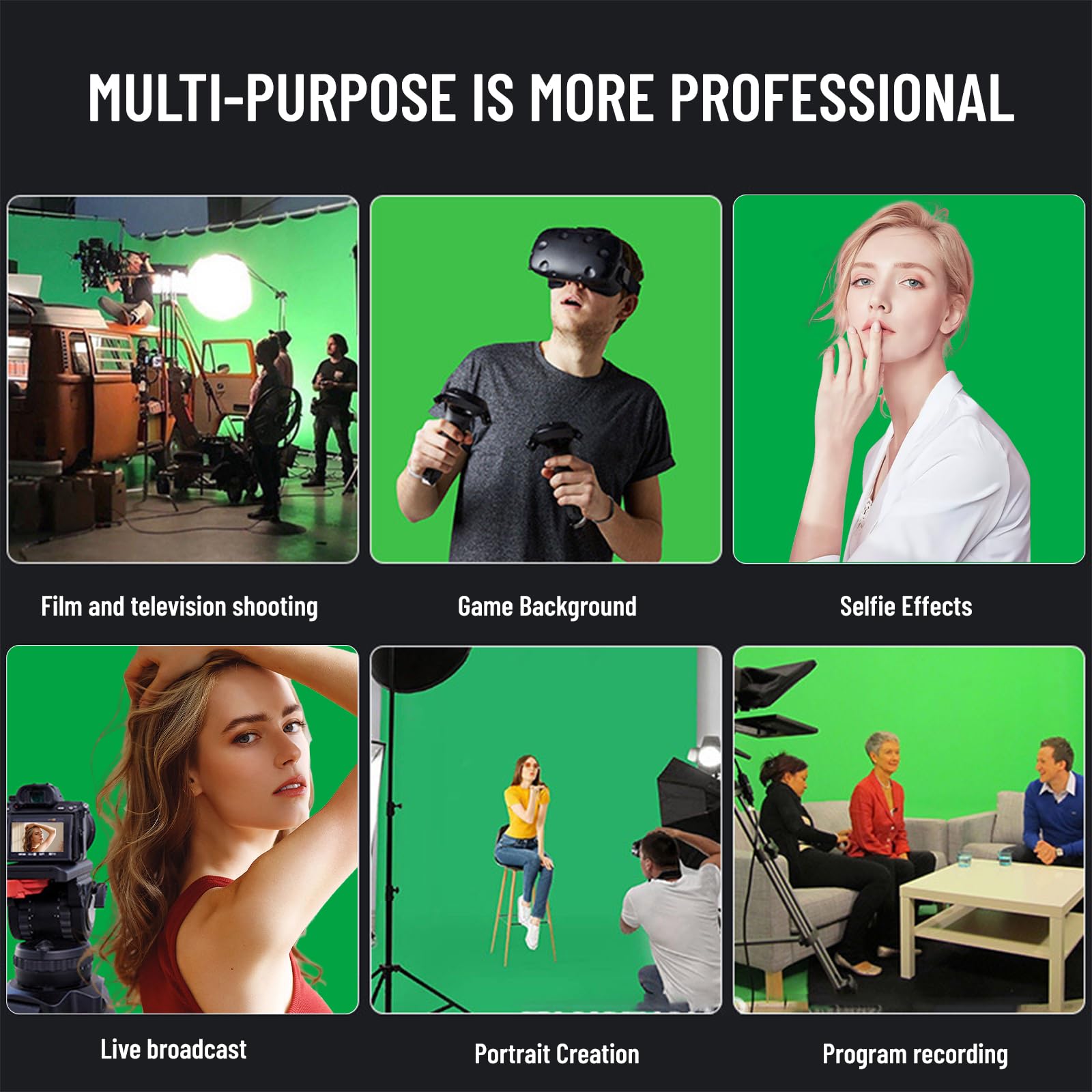 Beiyang 10 X10 Ft Green Backdrop Cloth For Photography, Large Green Screen Background For Photoshoot, Green Cloth Fabric Curtain