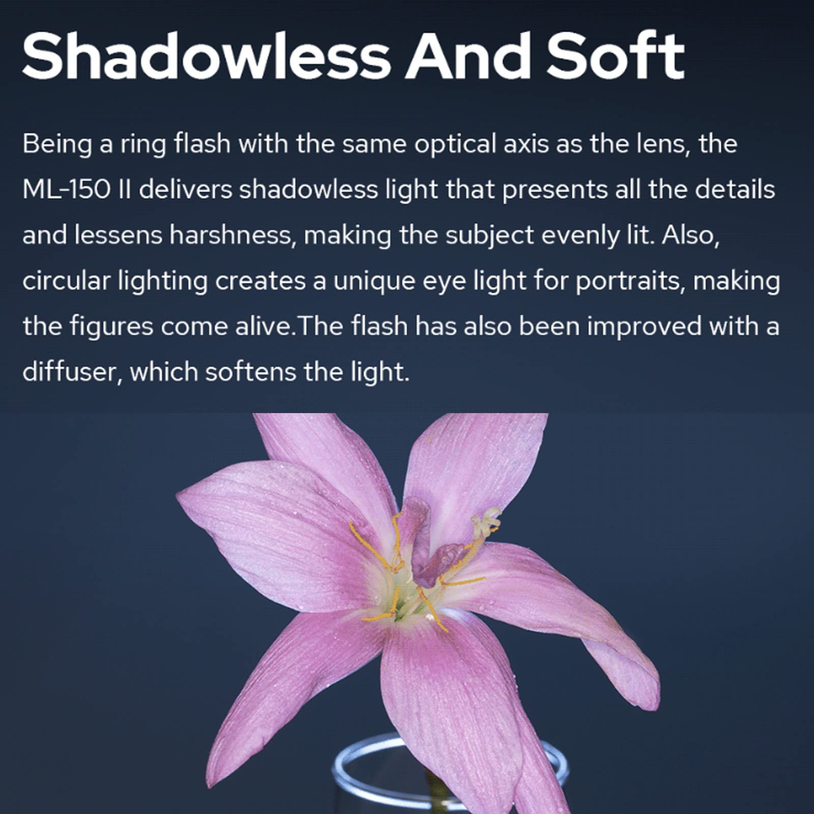 Godox Ml-150Ii Ml150Ii Macro Led Ring Flash Speedlite Gn12 0.1-2S Recycle Time 5800K200K For Sony Canon Nikon Fuji Olympus Panas