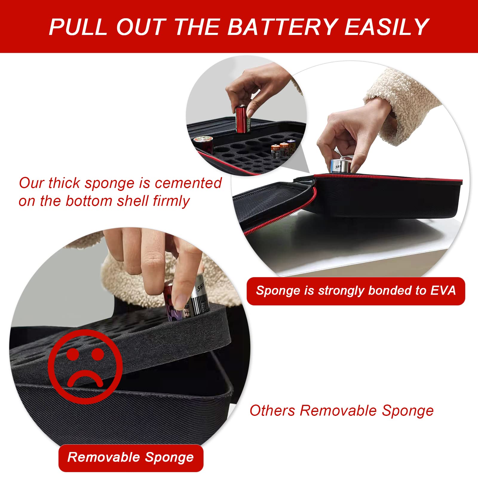 Glamgen Battery Organizer/Battery Case Organizerwith Tester (Bt168), Battery Storage Case Holds 126 Batteries Various Sizes Aaa