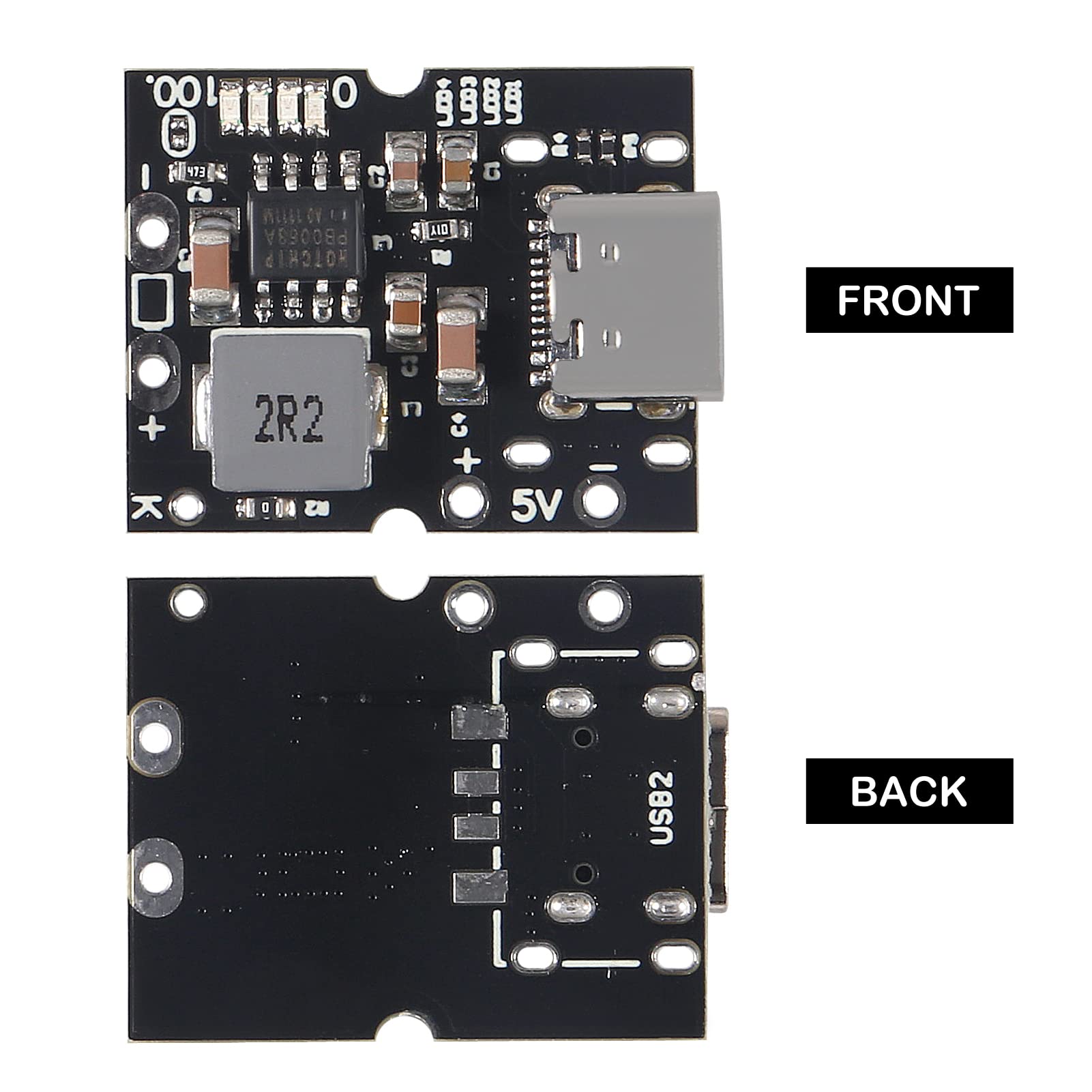 Dweii 10Pcs Type C Usb 5V 2A Boost Converter Step Up Power Module Lithium Battery Charging Protection Board Led Display Usb For