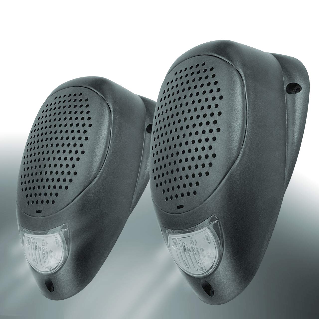 Water Resistant 3' Surface Mount Satellite Speakers With Led Lighting For Marine Rv And Hot Tub   Pair