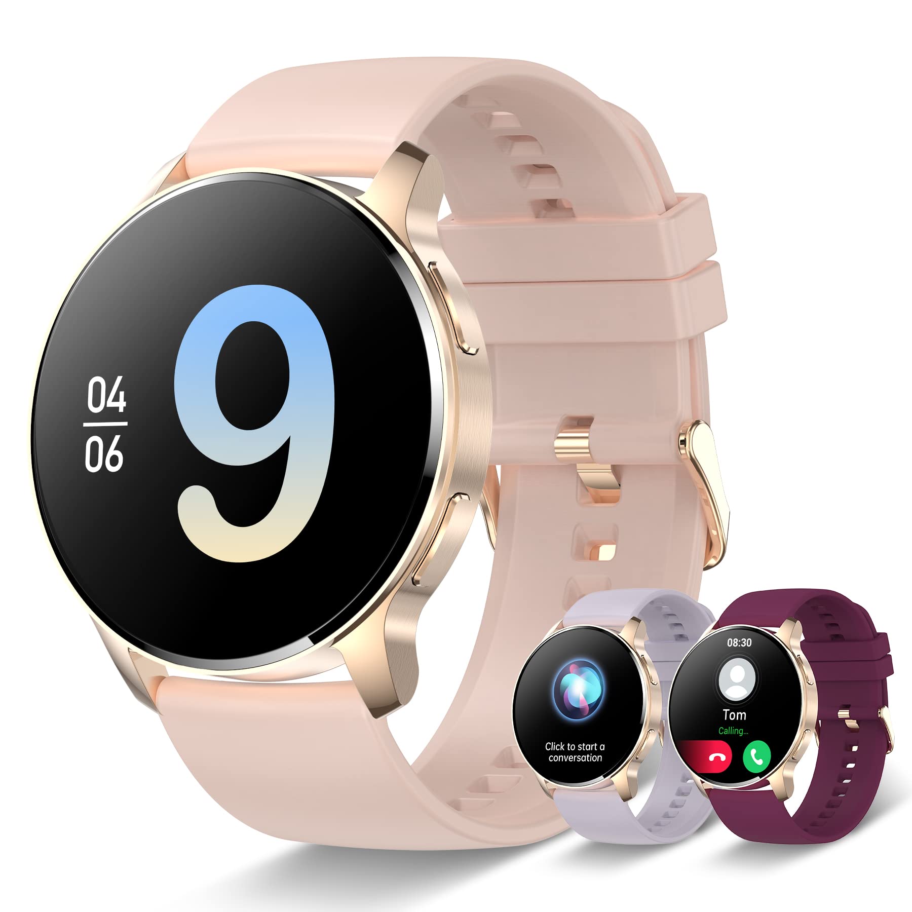 Iaret Smart Watch For Women, Bluetooth Call Fitness Tracker For Android And Ios Phones Waterproof Smartwatch With 1.32 '' Hd Ful