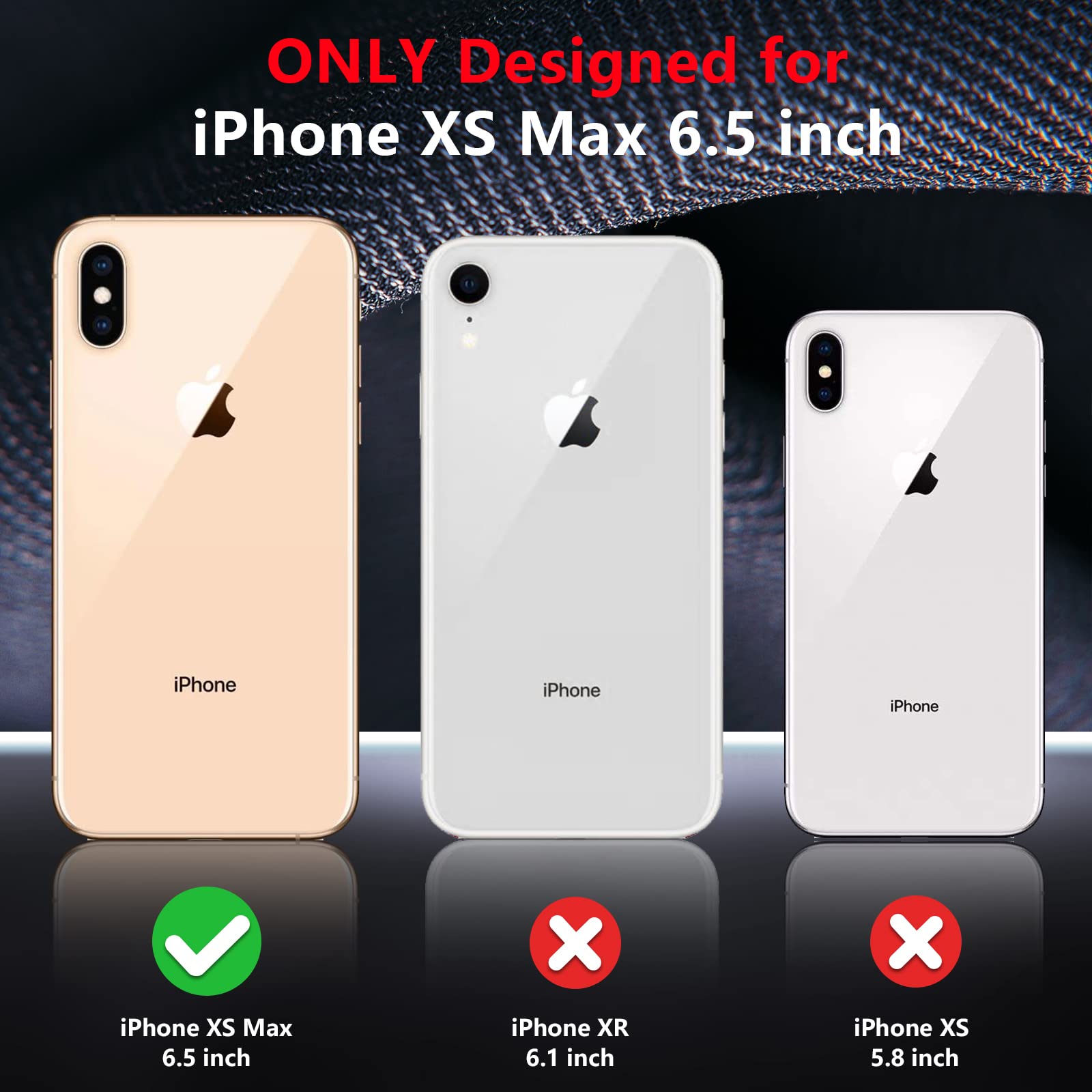 Spidercase For Iphone Xs Max Case, [10 Ft Military Grade Drop Protection] [Non Slip] [2 Pcs Tempered Glass Screen Protector] Sho