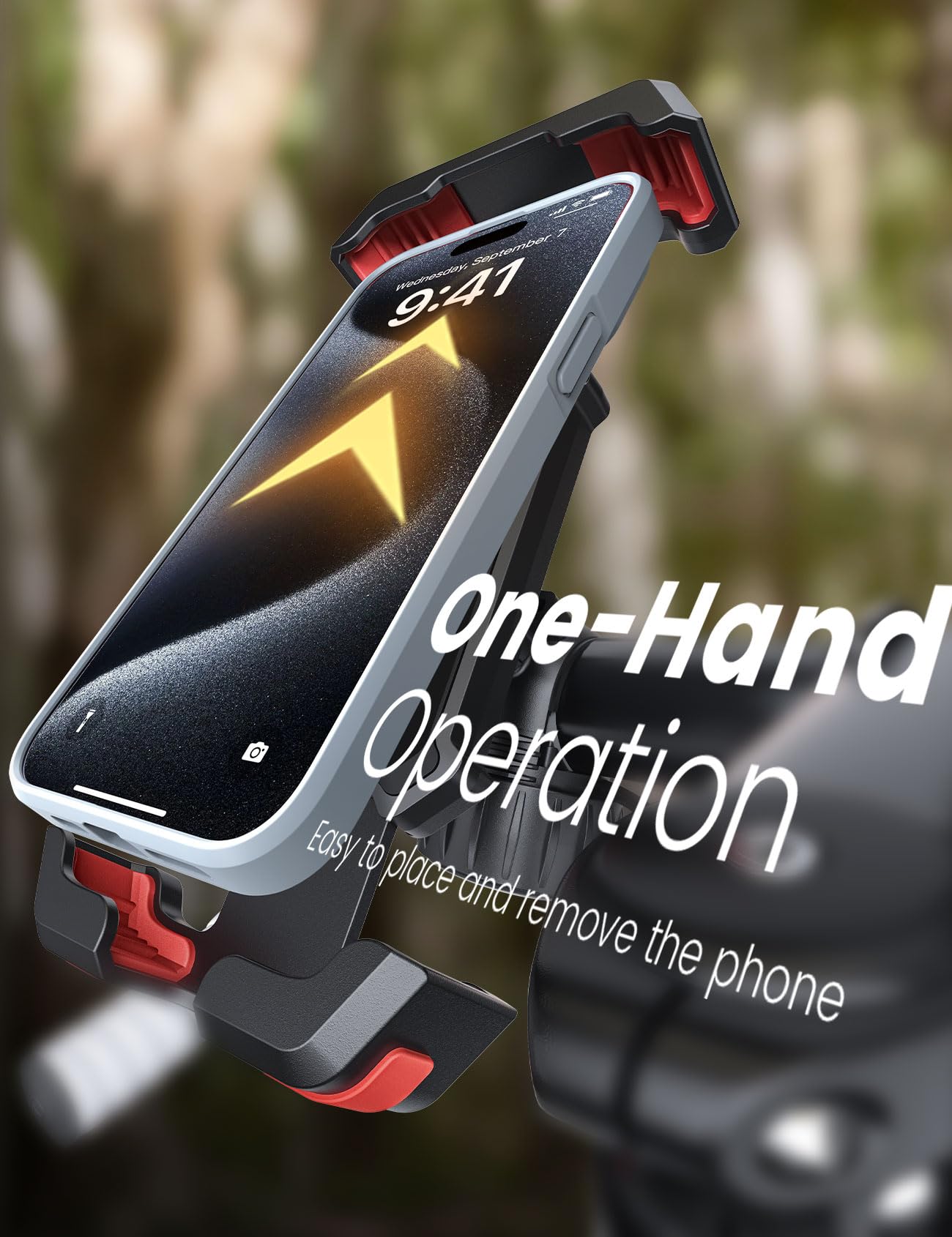 Motorcycle Bike Phone Holder, [Upgraded 3S Quick Install] [7.2 In Big Phone Friendly] Adjustable Motorcycle Phone Mount Universa