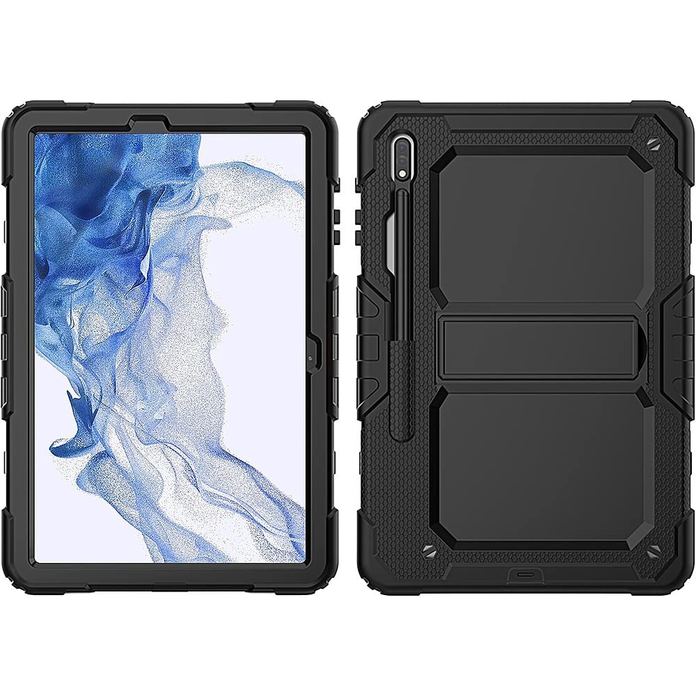 Saharacase   Defense Series Case Cover For Samsung Galaxy Tab S8+ (2022) [Shockproof Bumper] Rugged Full Screen Protection Integ