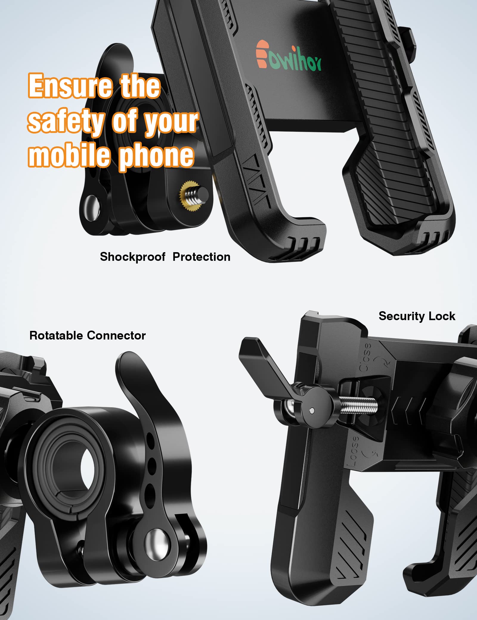 Eowihor Bike Phone Mount For Electric, Mountain, Scooter, And Dirt Bikes  360Rotatable Bike Phone Holder  Bike Phone Holder Suit