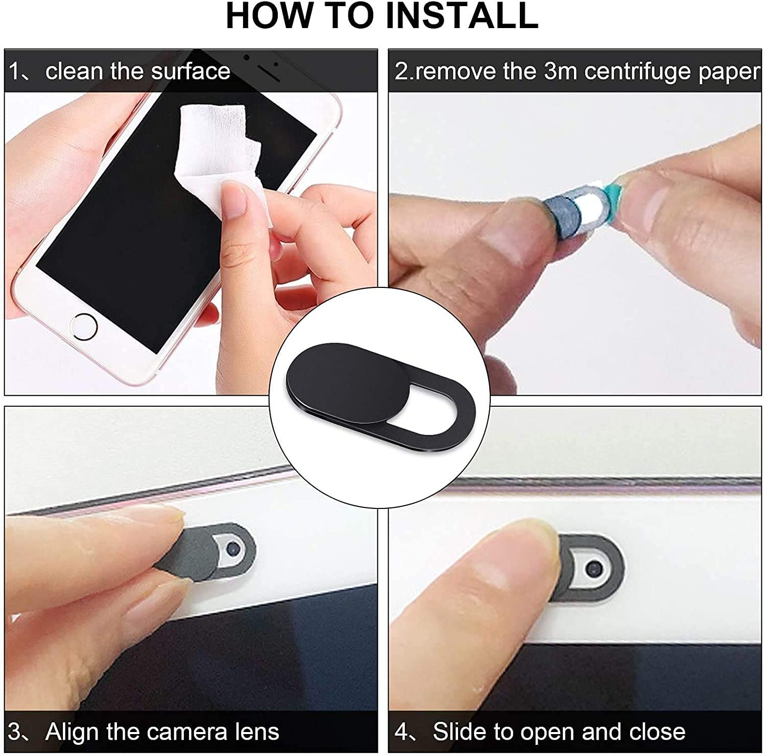 Natipo Webcam Cover Slide, Upgrade Ultra Thin Camera Covers Compatible For Laptop Apple Macbook Ipad Pro Imac Cell Phone  Protec