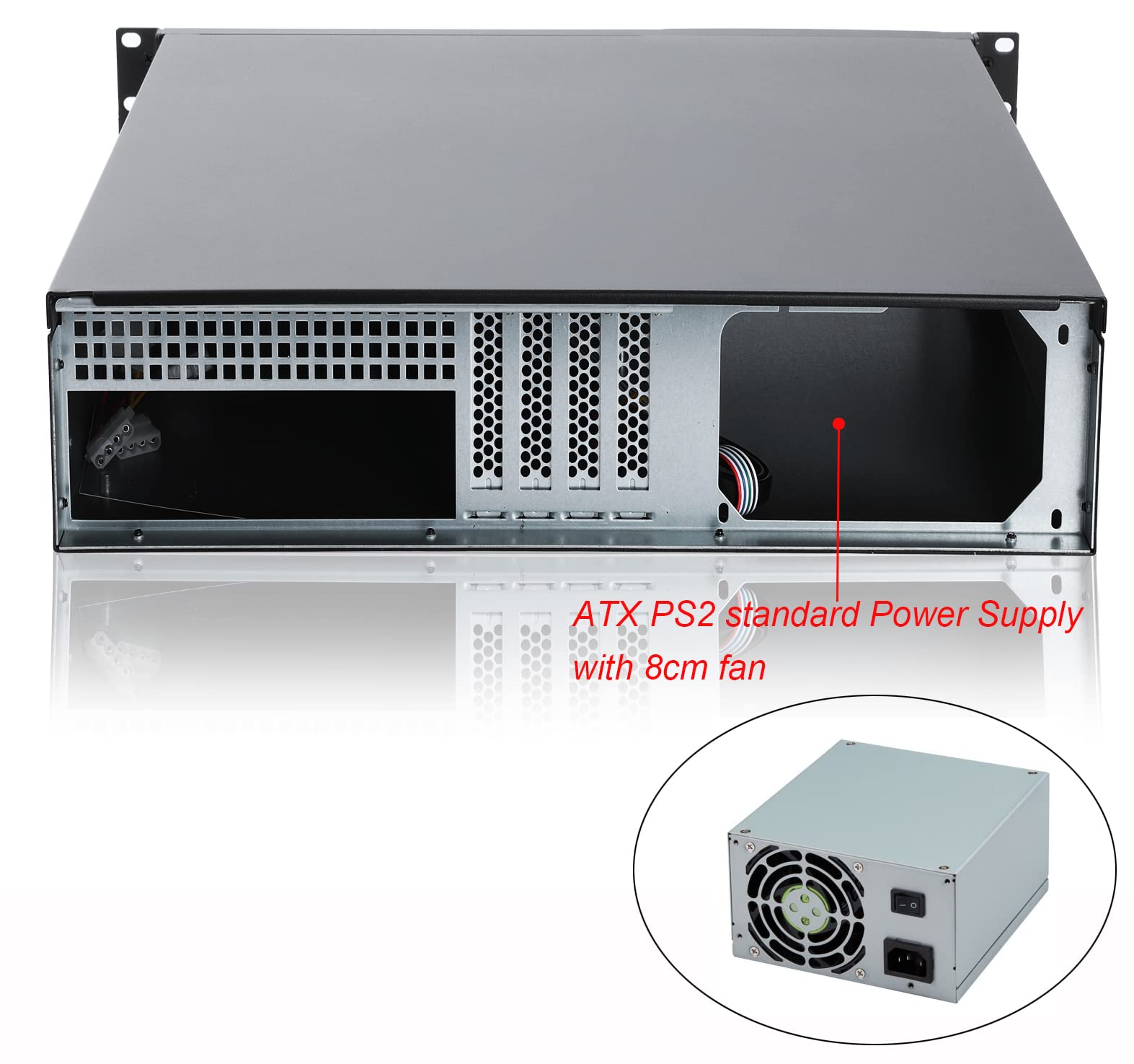 Rackchoice 2U Micro Atx Compact Rackmount 2 X 5.25 Chassis Support Atx Ps2 Psu With Side 80Mm Fan