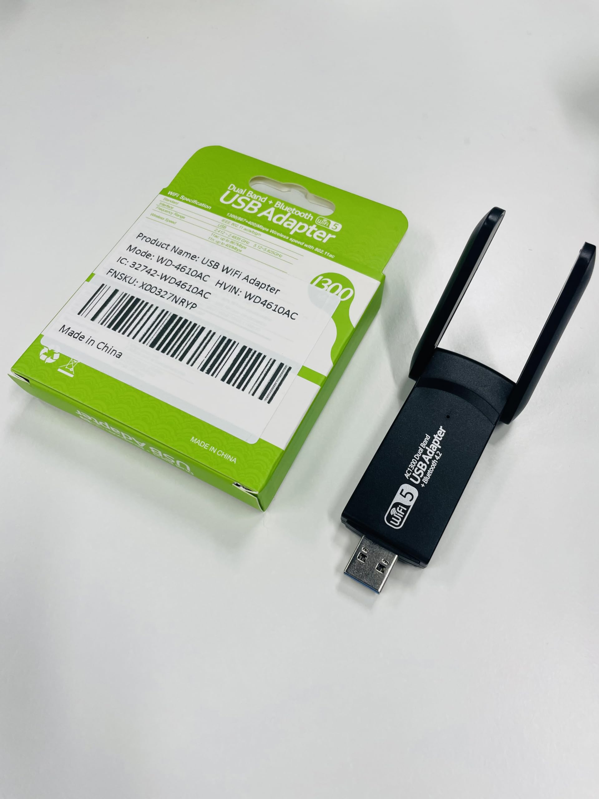 Usb Wifi Bluetooth Adapter, 1300Mbps Dual Band 2.4/5Ghz Wireless Network External Receiver, Mini Wifi Dongle For Pc/Laptop/Deskt