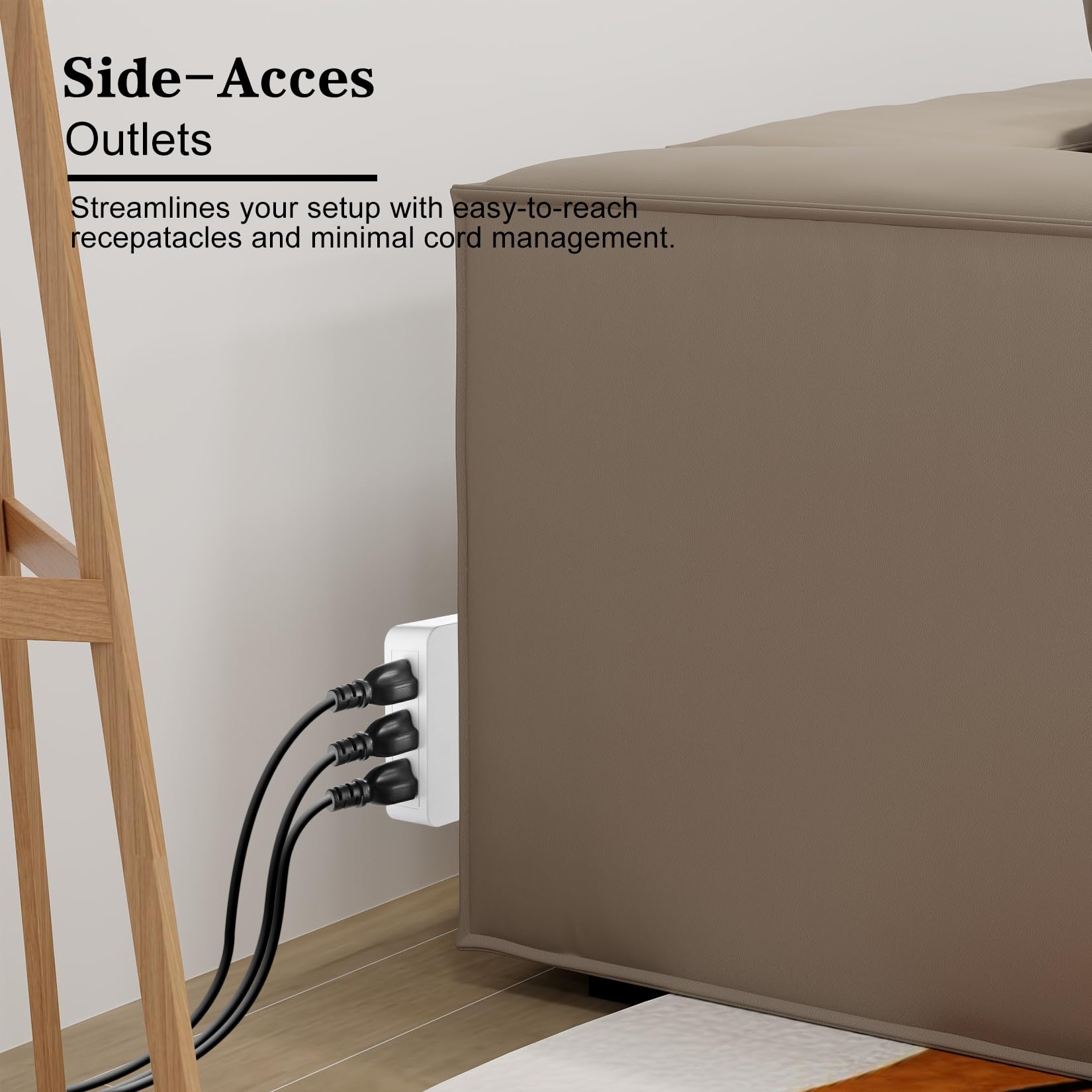 Fiiman 6 Outlet Wall Adapter, Ul Listed 3 Prong Grounded Outlet To The Side, Wall Plug Side Access Adapter, 6 Way Outlet Extende