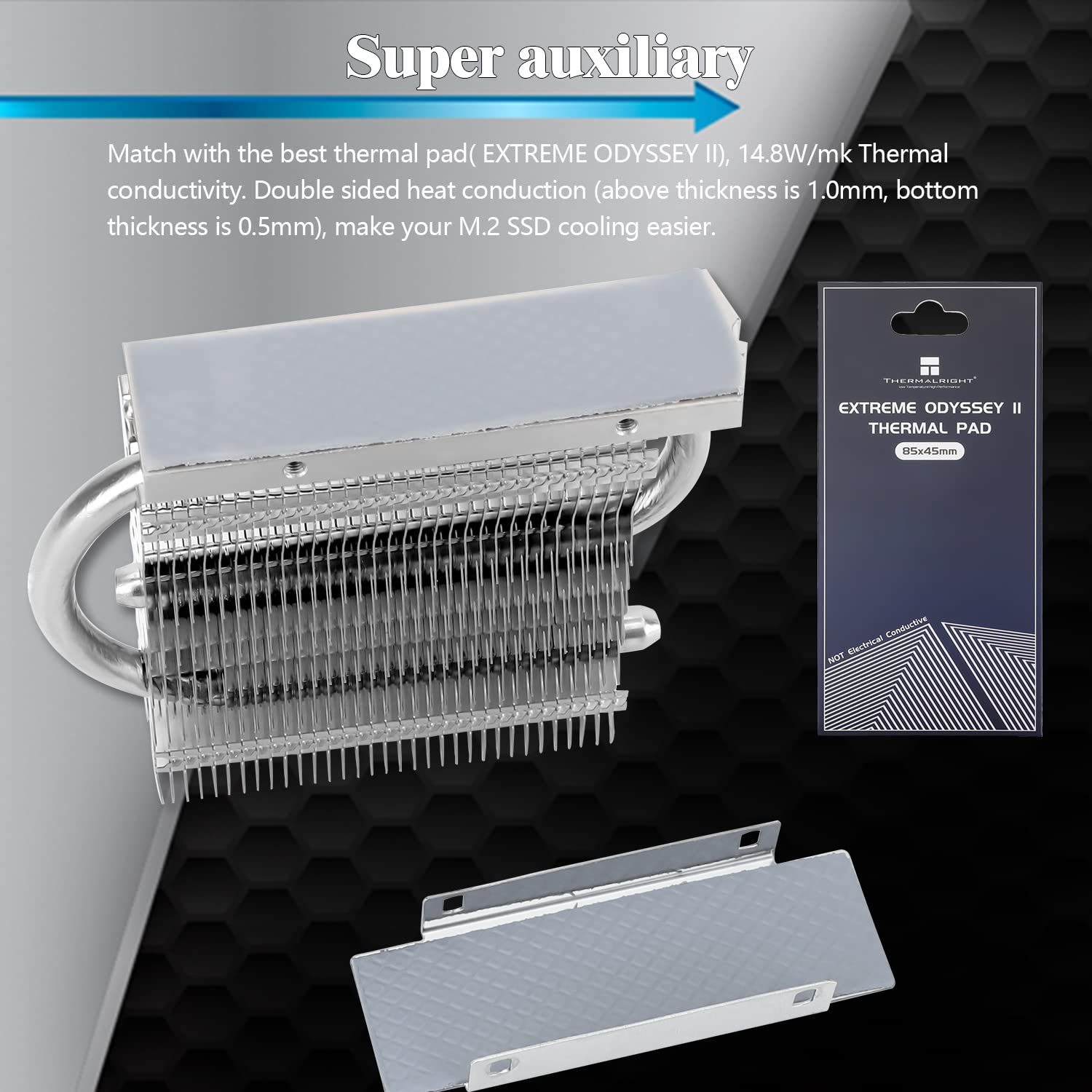 Thermalright Hr 09 2280 Pro Ssd Heatsink, Double Sided Heat Sink, Contains A Heat Pipe, Reflow Soldering Process, With Thermal S