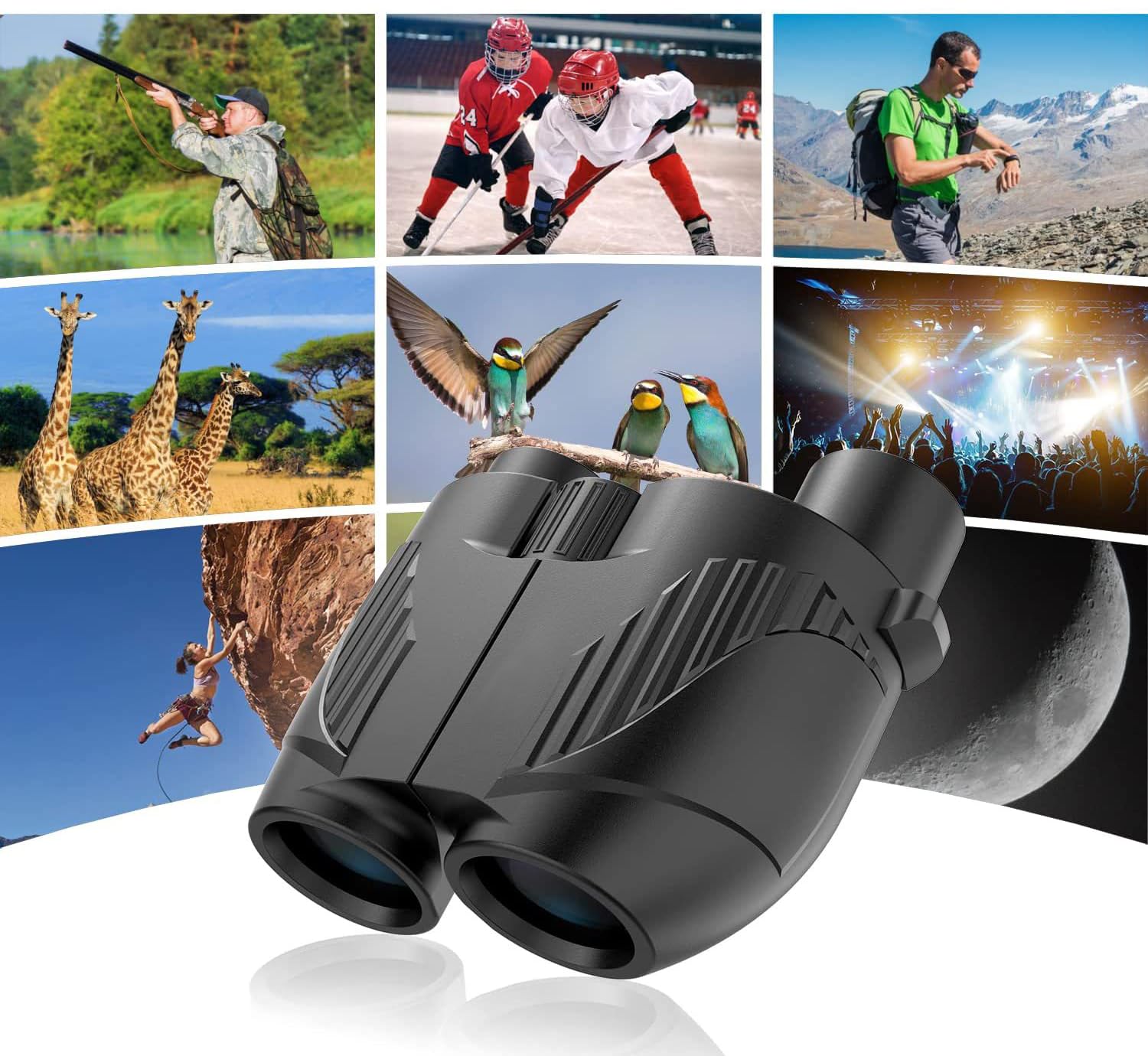 Pokanic Binoculars High Resolution 12 X 25 Optics Clear Vision Compact Size Outdoor Camping, Travel, Hiking, Bird Watching, Adve