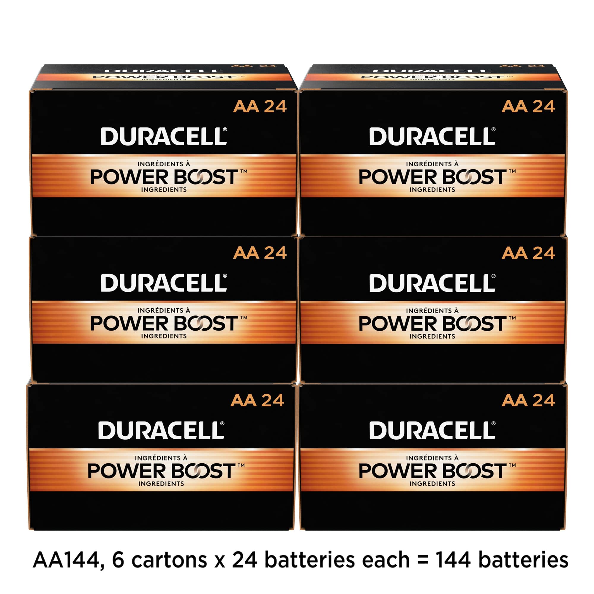Duracell Mn1500Bkd Alkaline Battery With Duralock, Size Aa, Shape, (Pack Of 144)