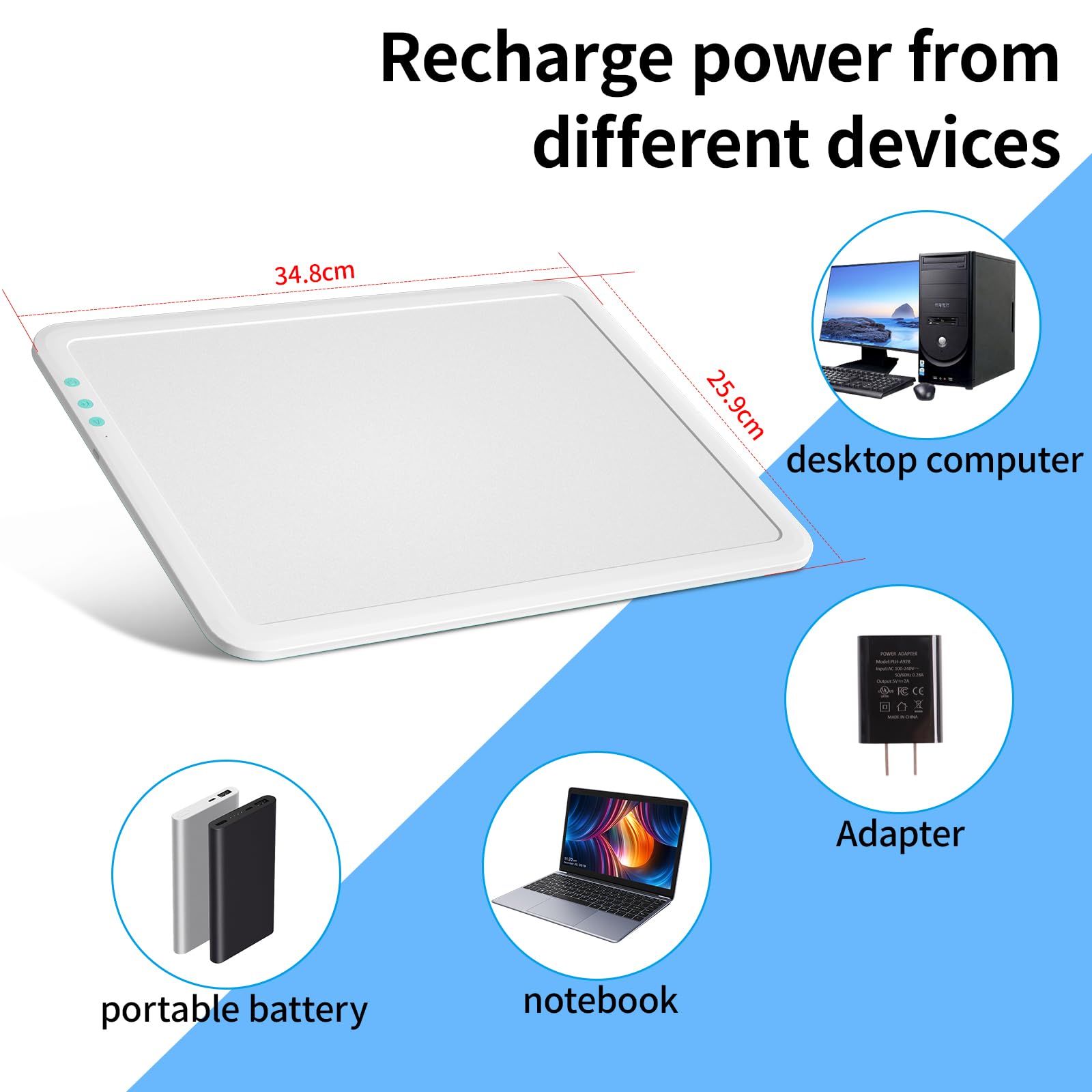 Toheto A4 Rechargeable Led Super Bright Light Pad With Carry Bag For Cricut Weeding Vinyl Tool, Portable Wireless 3500Mah Batter