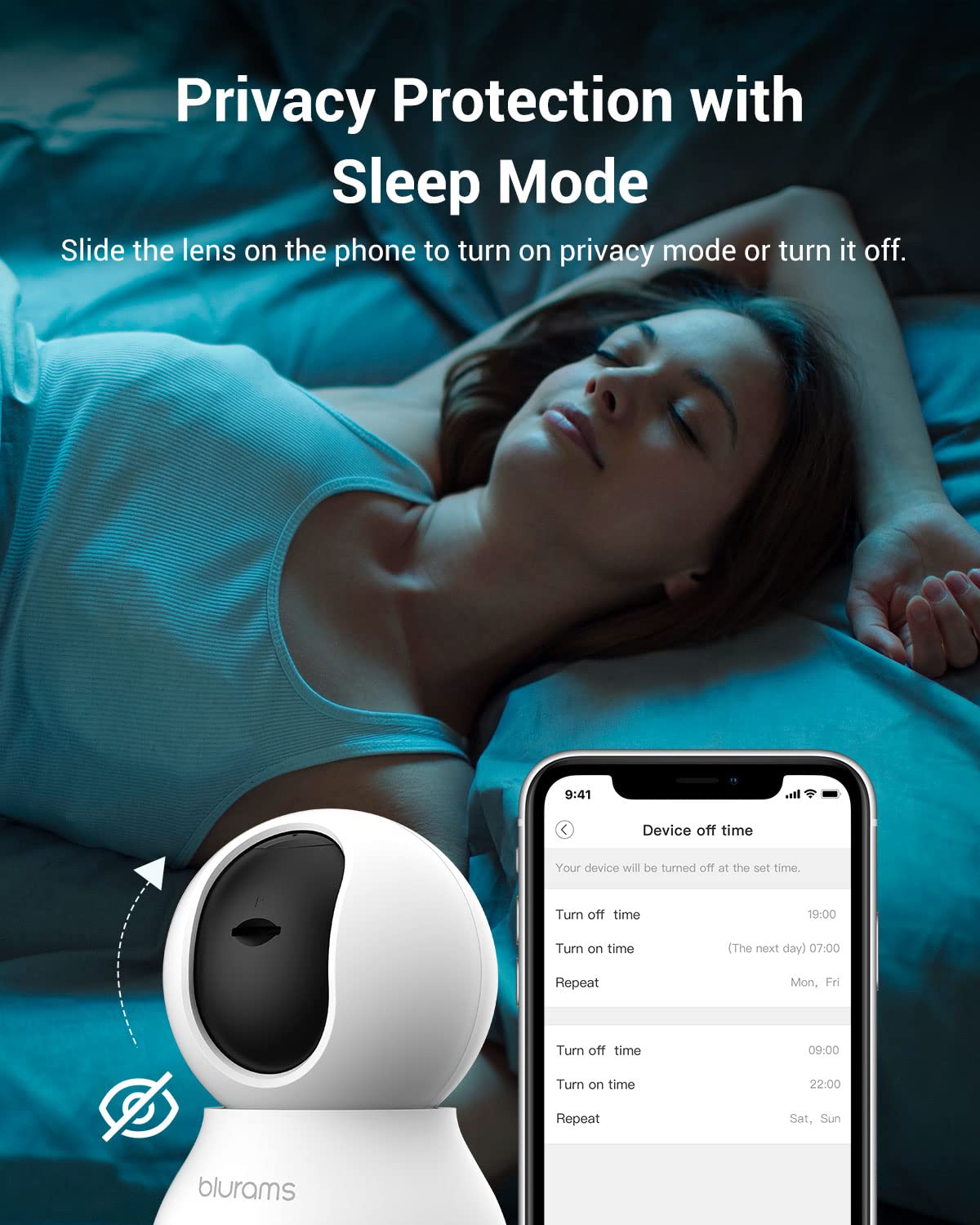 Blurams Indoor Camera, 2K Pet Camera 360 Security Camera For Home Security With Phone App, Motion Tracking, 2 Way Audio, Ir Nigh