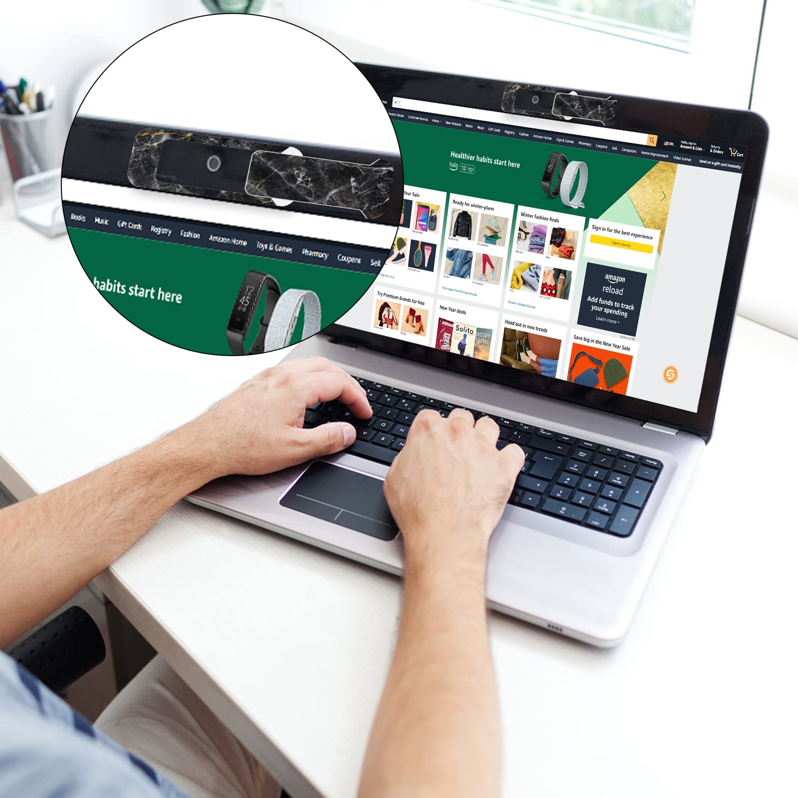 Webcam Cover, 3 Pieces, Laptop Camera Cover, Privacy Shielding Capacity Is Twice As Big As The Traditional, Suitable For Compute