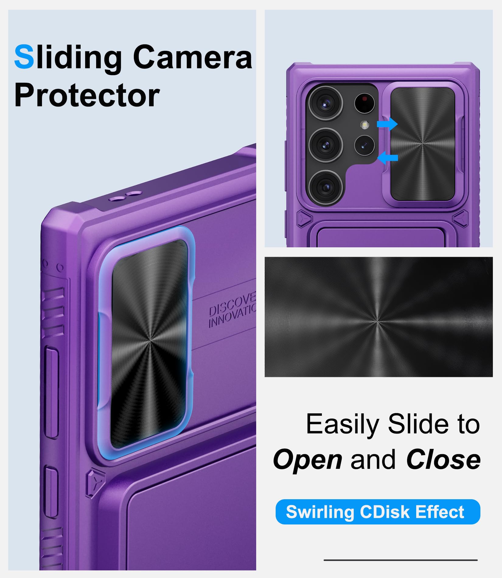 Bxyjy For Samsung Galaxy S24 Ultra Case With Card Holder (4 5 Cards) & Kickstand & Slide Lens Cover, Military Grade Protection,