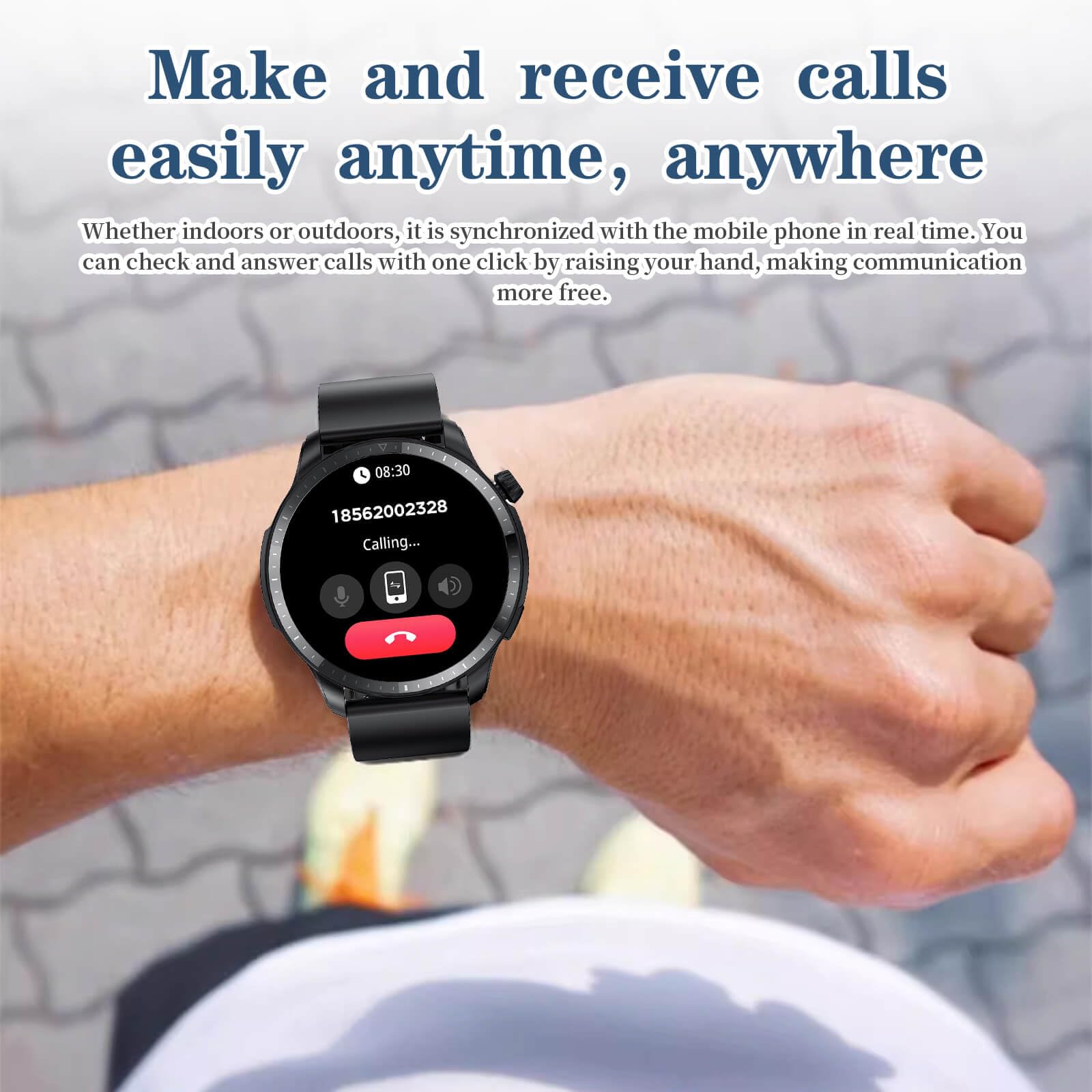 Booabei Smart Watch For Men Women,1.39 Round Smartwatch (Answer/Make Call), Blood Pressure/Heart Rate/Blood Oxygen/Sleep Monitor