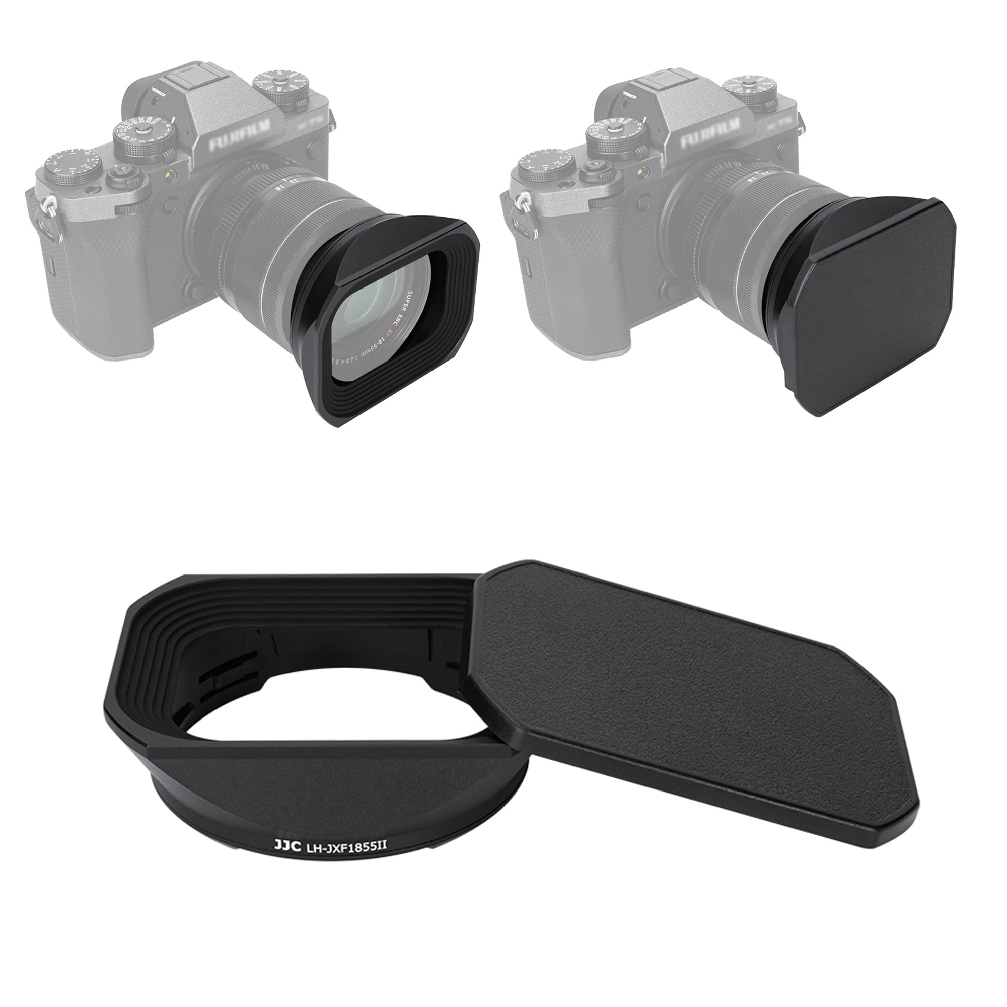 Jjc Metal Square Lens Hood Shade For Fuji Fujifilm Xf 18 55Mm F2.8 4 R Lm Ois Lens On X T5 X T30 Ii X T30Ii Xt30Ii X T4 X S20 X 