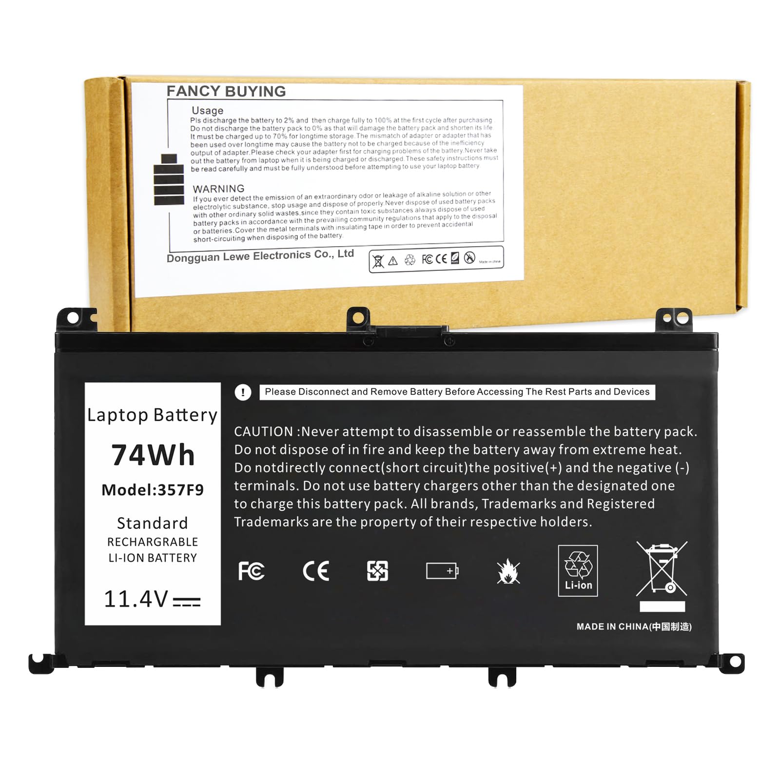 Fancy Buying 74Wh New 357F9 Laptop Battery For Dell 15 7000 7559 7567 7566 7759 7557 5577 Ins15Pd Series P57F P57F003 P65F P65F0