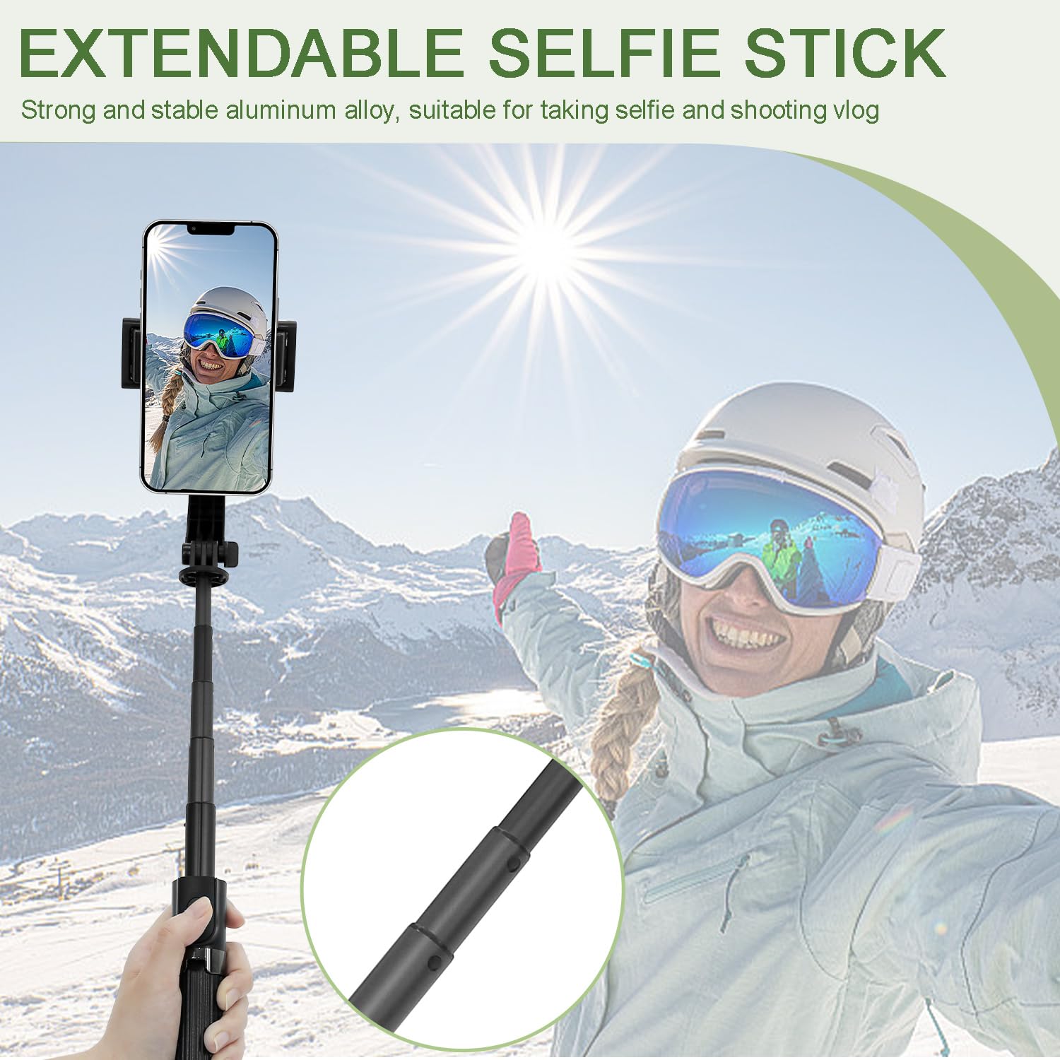 Selfie Stick Gimbal Stabilizer, Upxon 360 Rotation Tripod With Wireless Remote, Portable Phone Holder, Auto Balance 1-Axis Gimba