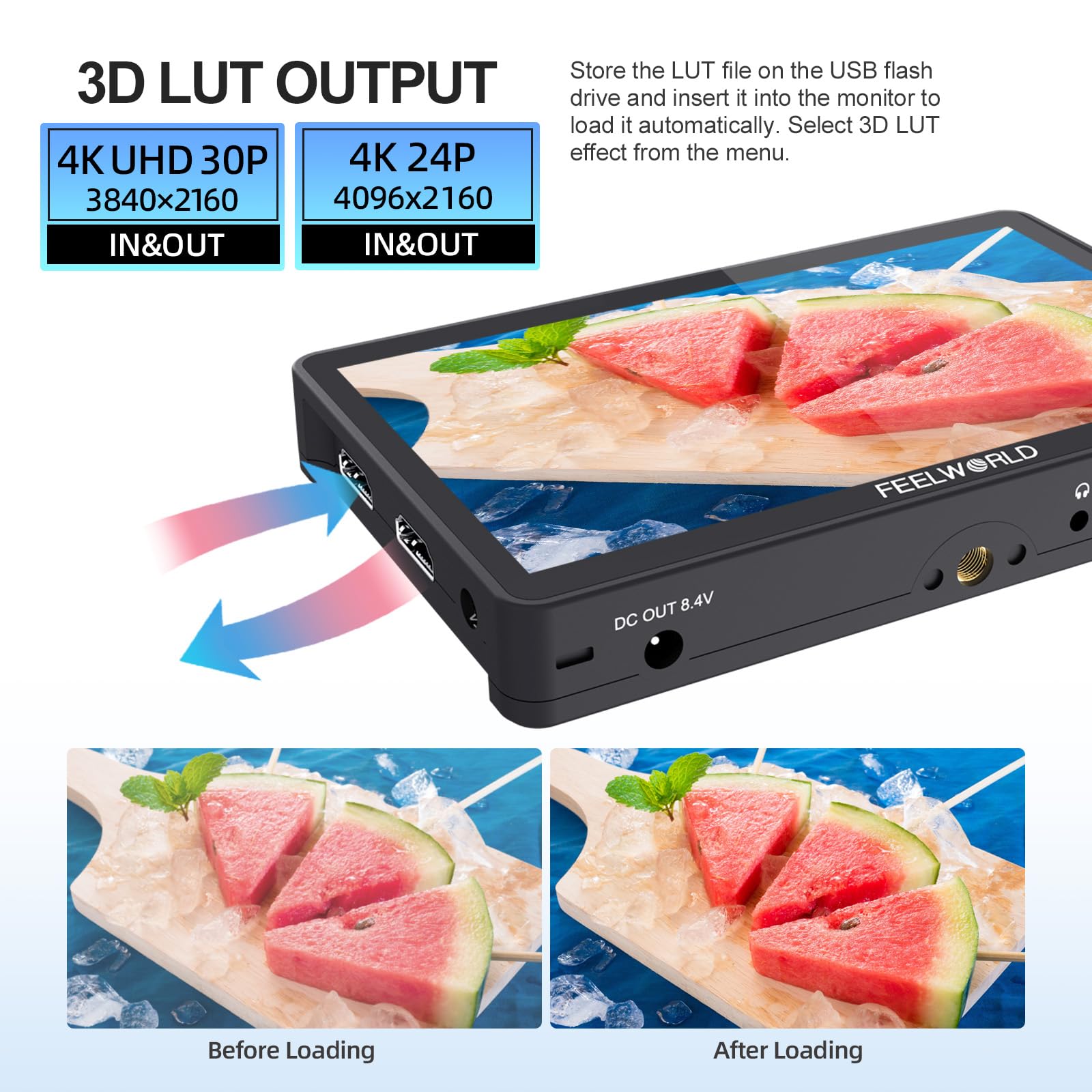 Feelworld F5 Pro V4 6  Inch Dslr Camera Field Monitor Bundle + Battery+Carry Case+ Micro Hdmi Cords   Touch Screen Video Monitor