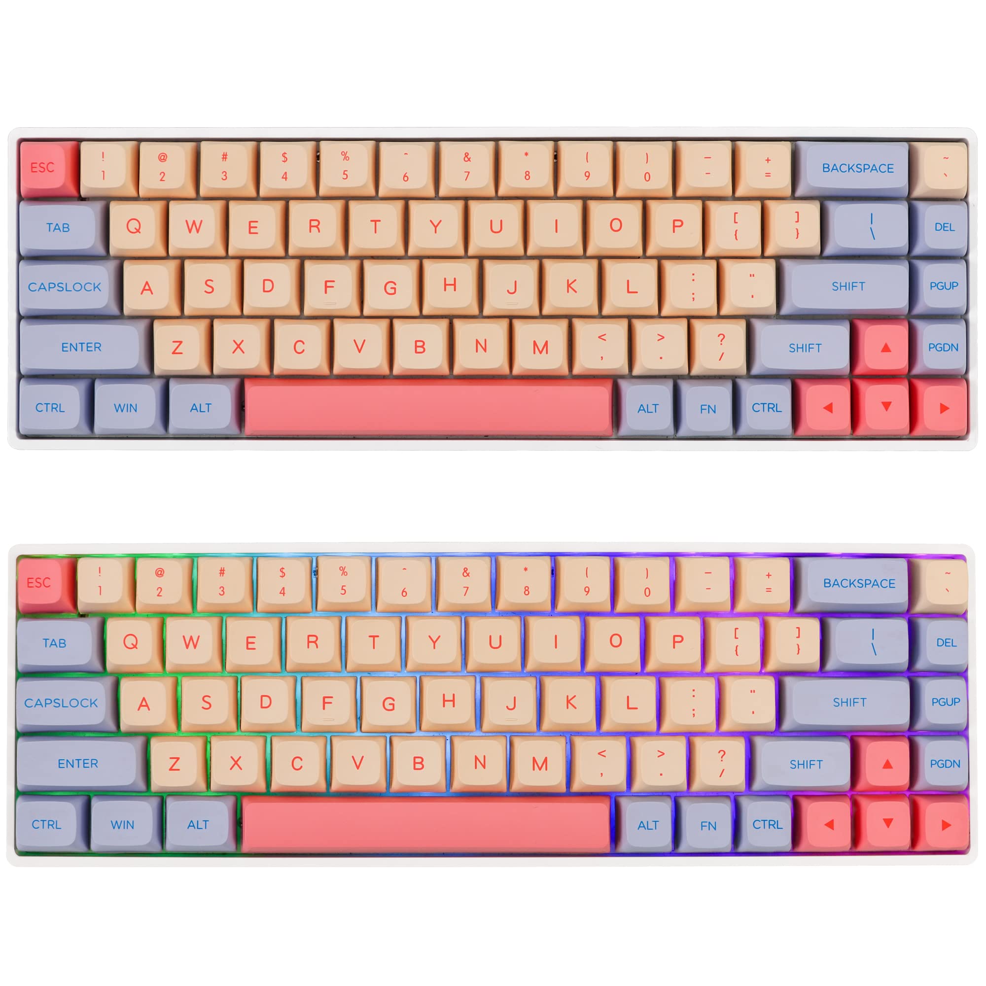 Mosptnspg Xda Pbt Keycap, 133 Key Sublimation Custom Key Cap Set For Cherry Mx/Kaihua Switches Mechanical Gaming Keyboard