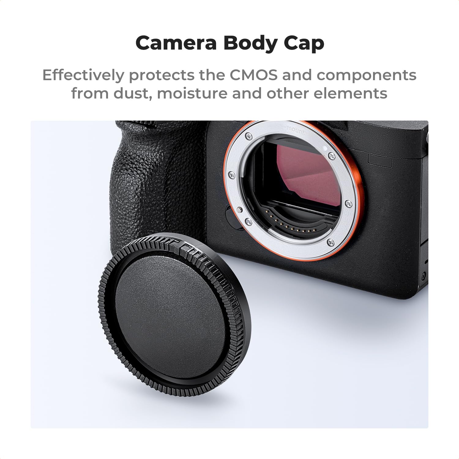 K&F Concept E Mount Body Cap & Rear Lens Cover For Sony Nex E Mount A6700 A6600 A6500 A6400 A6300 A6100 A6000 A5100 A5000 A7C A7