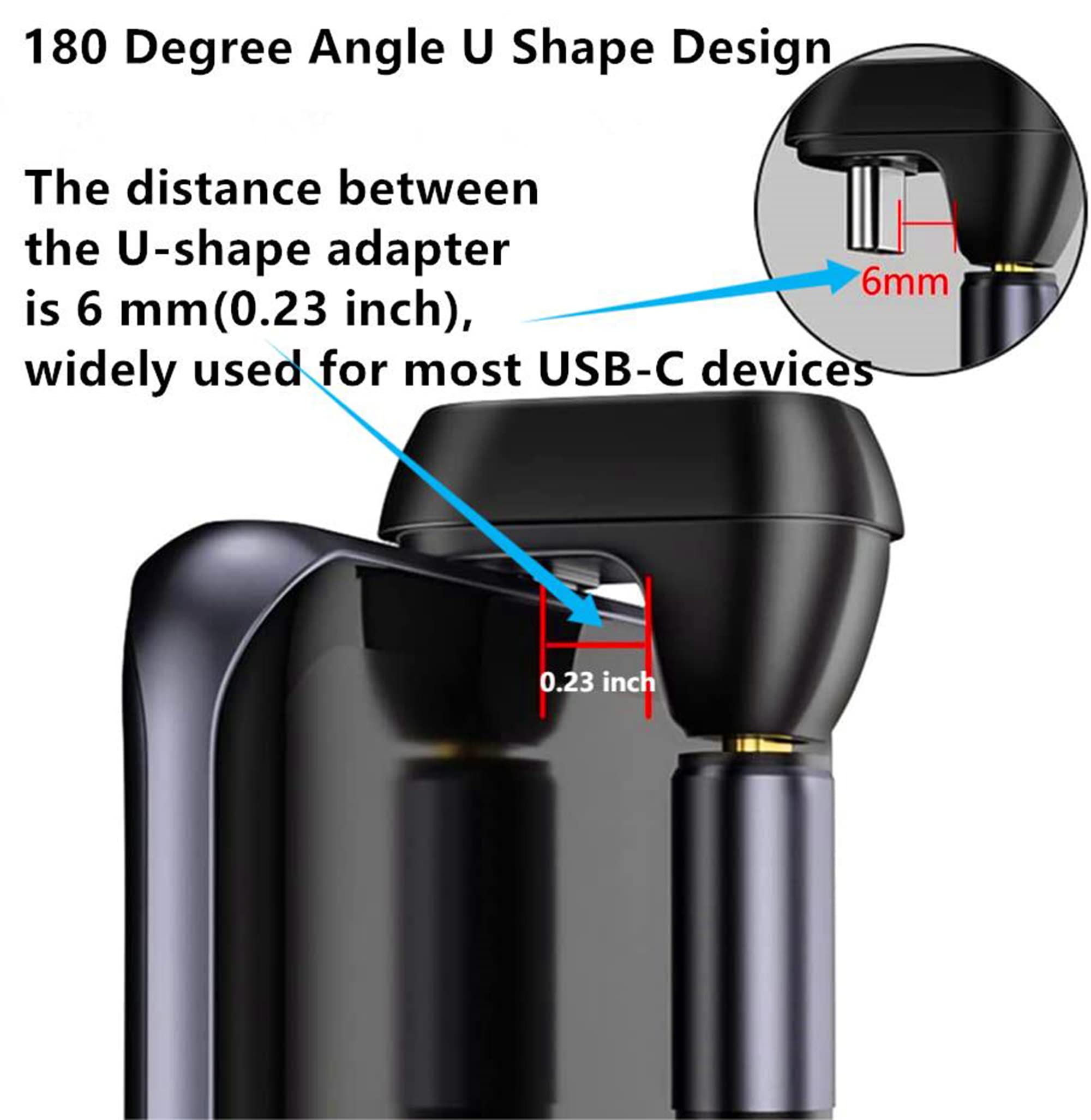 Shanfeilu U Shape Usb C Adapter 40Gbps 180 Degree Angle Usb 4 Adapter Type C Male To Female Extender Pd 100W Fast Charging 8K@60