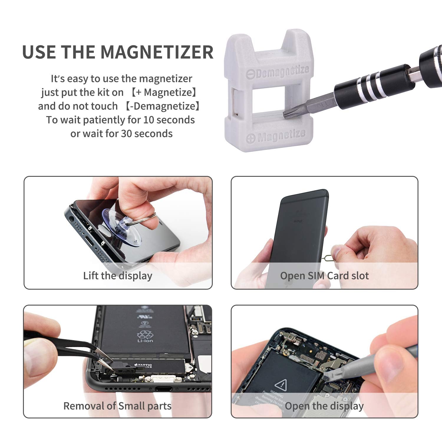 SHOWPIN 122-in-1 Precision Screwdriver Kit with 101 Magnetic Bits - Grey Laptop & Electronics Tool Set for iPhone, PC, PS4 Repair