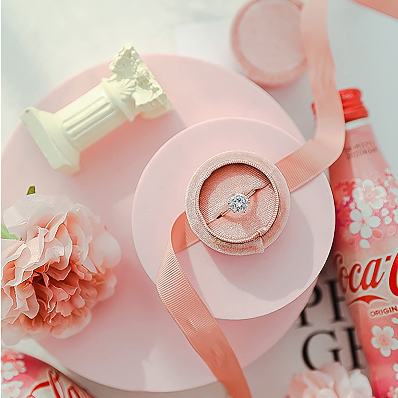 Yiemoge 8Pcs Geometric Cube Photo Props Set, Hard Foam Photography Background Props For Goods, Crafts, Lipstick, Jewelry, Cosmetics, Makeup Tools, Food (Pink)