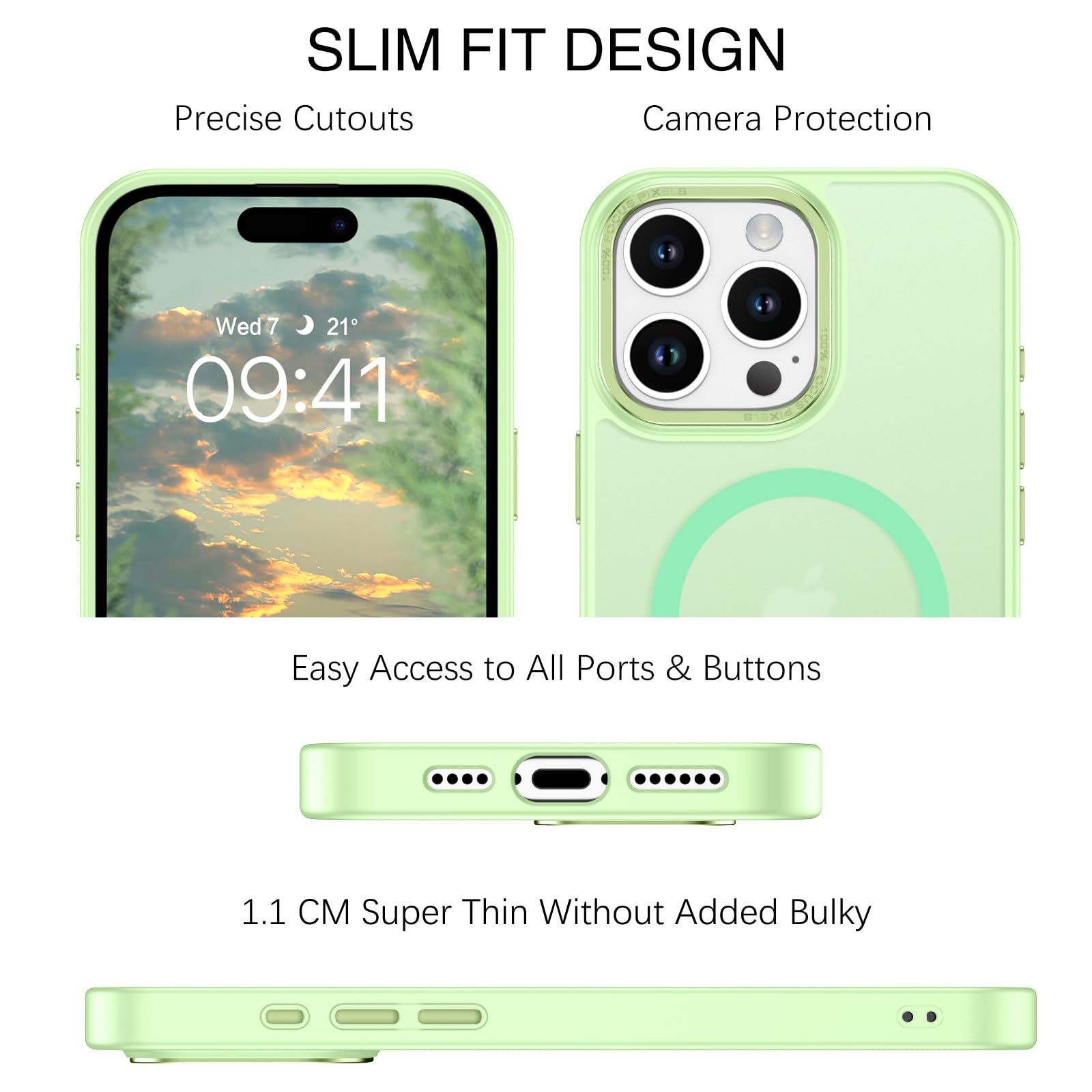 Bentoben For Iphone 16 Pro Max Case 2024, Phone Case Iphone 16 Promax Magnetic Case [Compatible With Mag Safe] Translucent Matte