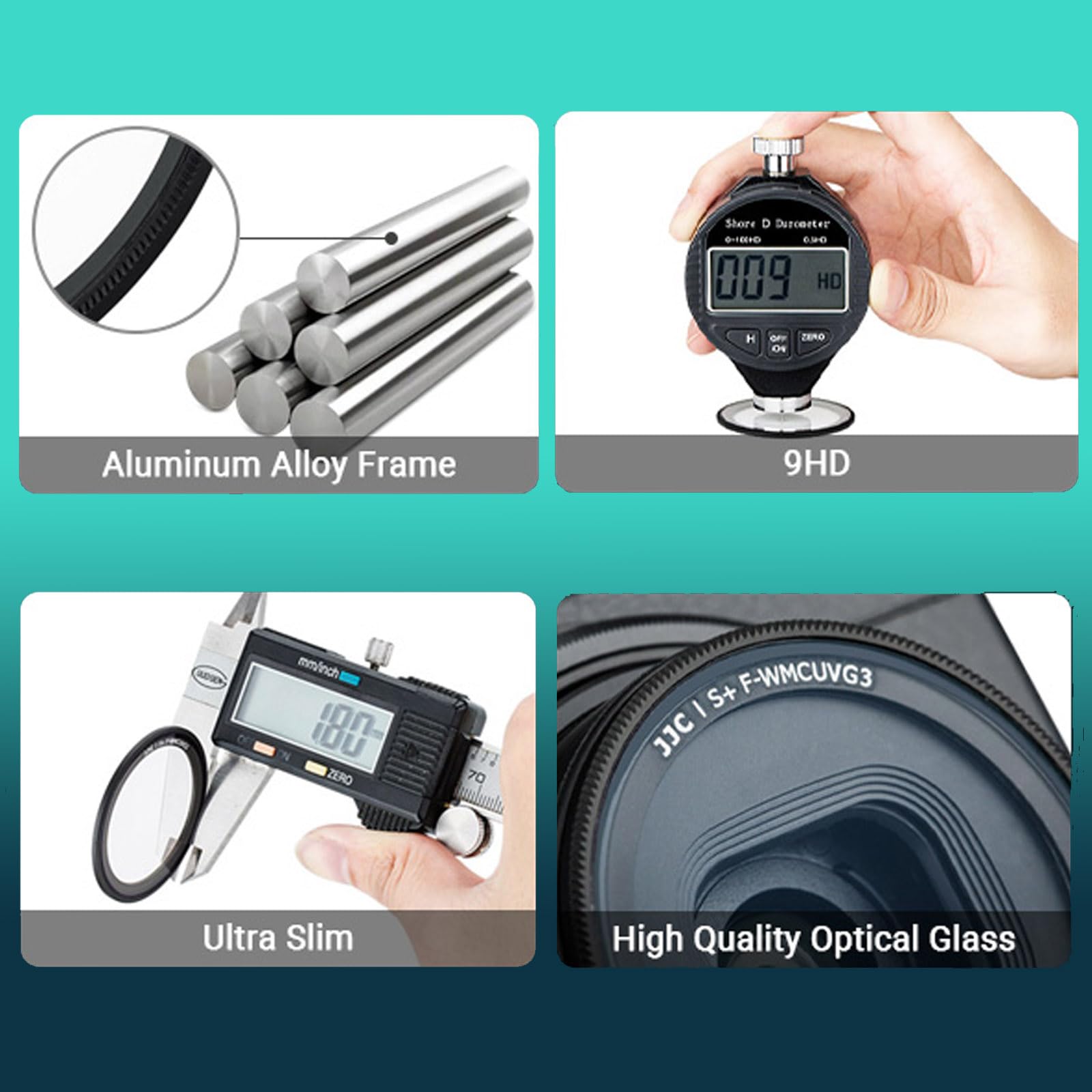 JJC UV Protection Filter 19-Layer Multi-Coated Ultra Slim for Ricoh GR III GR IIIx GR II Aluminum