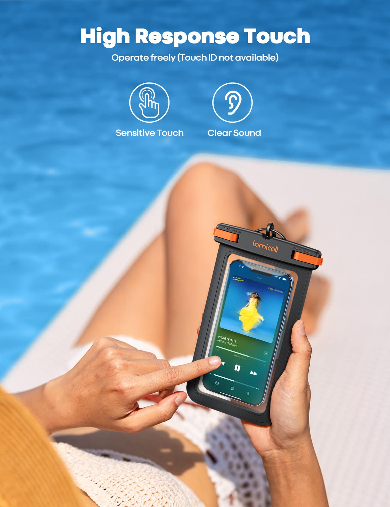 Lamicall [2 Pack] Waterproof Phone Pouch Case [Easy Lock & Heavy Duty] Ipx8 Water Proof Cell Phone Dry Bag For Iphone 16 15 14 1