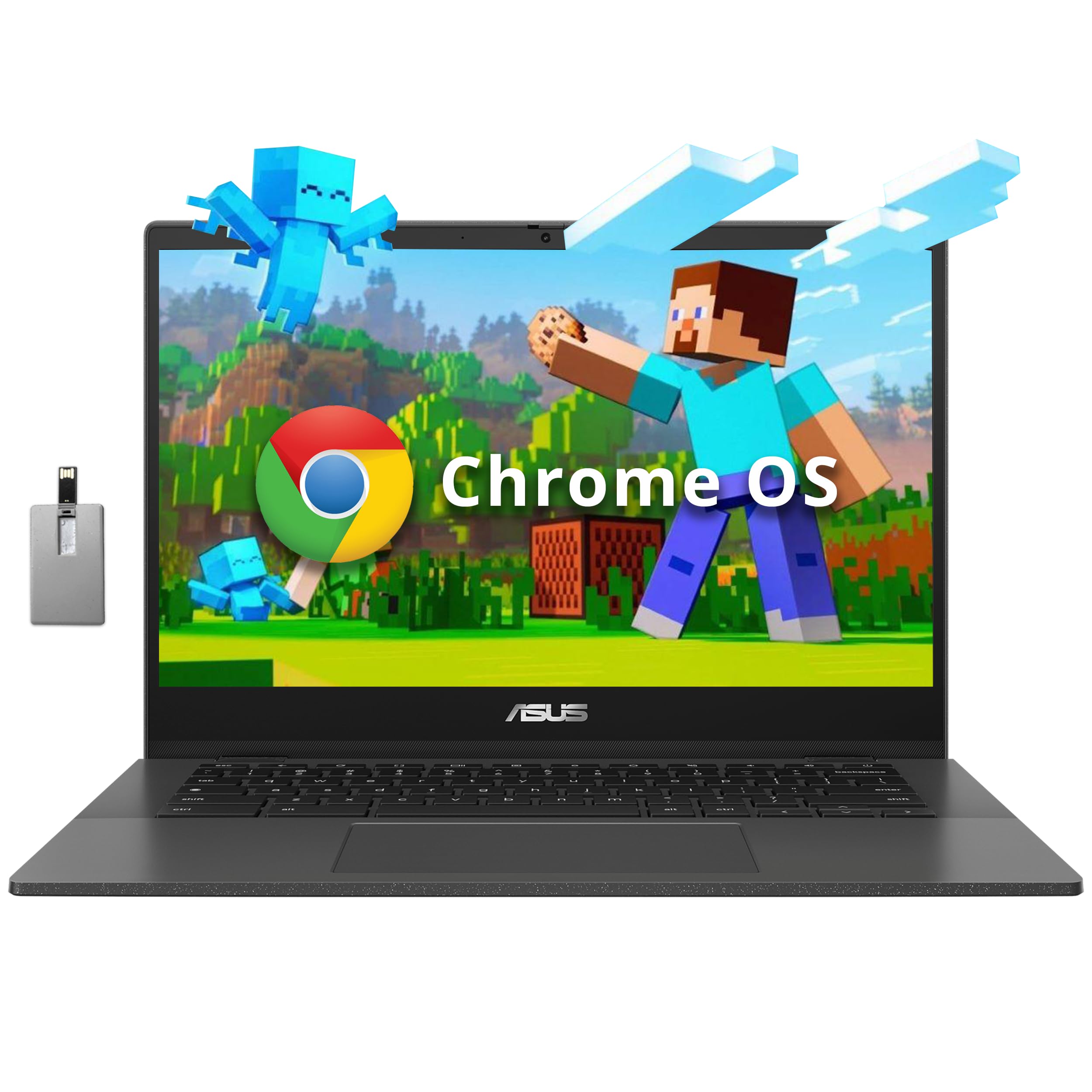 Asus Chromebook Cm1402 14'' Fhd Anti Glare Laptop, Mediatek Kompanio 520, 4Gb Lpddr4X, 64Gb Emmc, Hd Webcam, Wifi 6, Bluetooth,