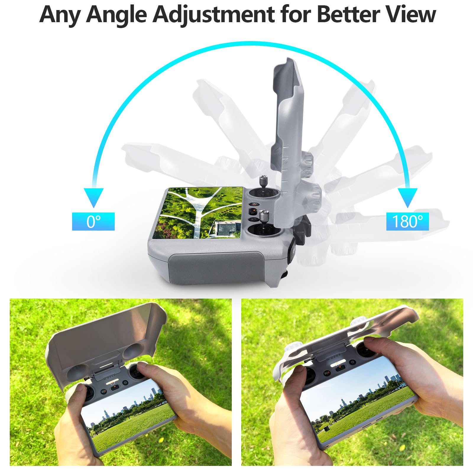 Fpvtosky 2 In 1 Mini 4 Pro Rc 2 Sun Hood & Rc2 Protective Cover, Sun Shade Screen Protector For Dji Air 3/ Mini 4 Pro Rc2 Remote