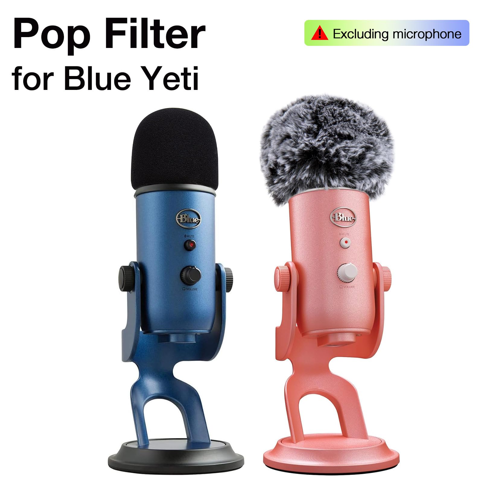 Sunmon Windscreen Muff And Foam For Blue Yeti, Blue Yeti Pro Usb Condenser Microphone, Indoor Outdoor Microphone Windshield 2 Pa