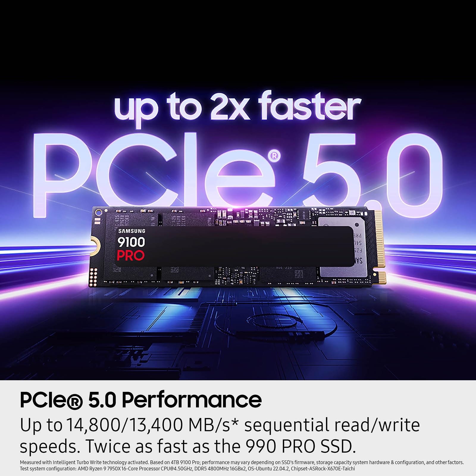 Samsung Ssd 9100 Pro 4Tb, Pcie 5.0X4 M.2 2280, Seq. Read Speeds Up To 14,800Mb/S, Best For Ai Computing, Gaming, And Heavy Duty