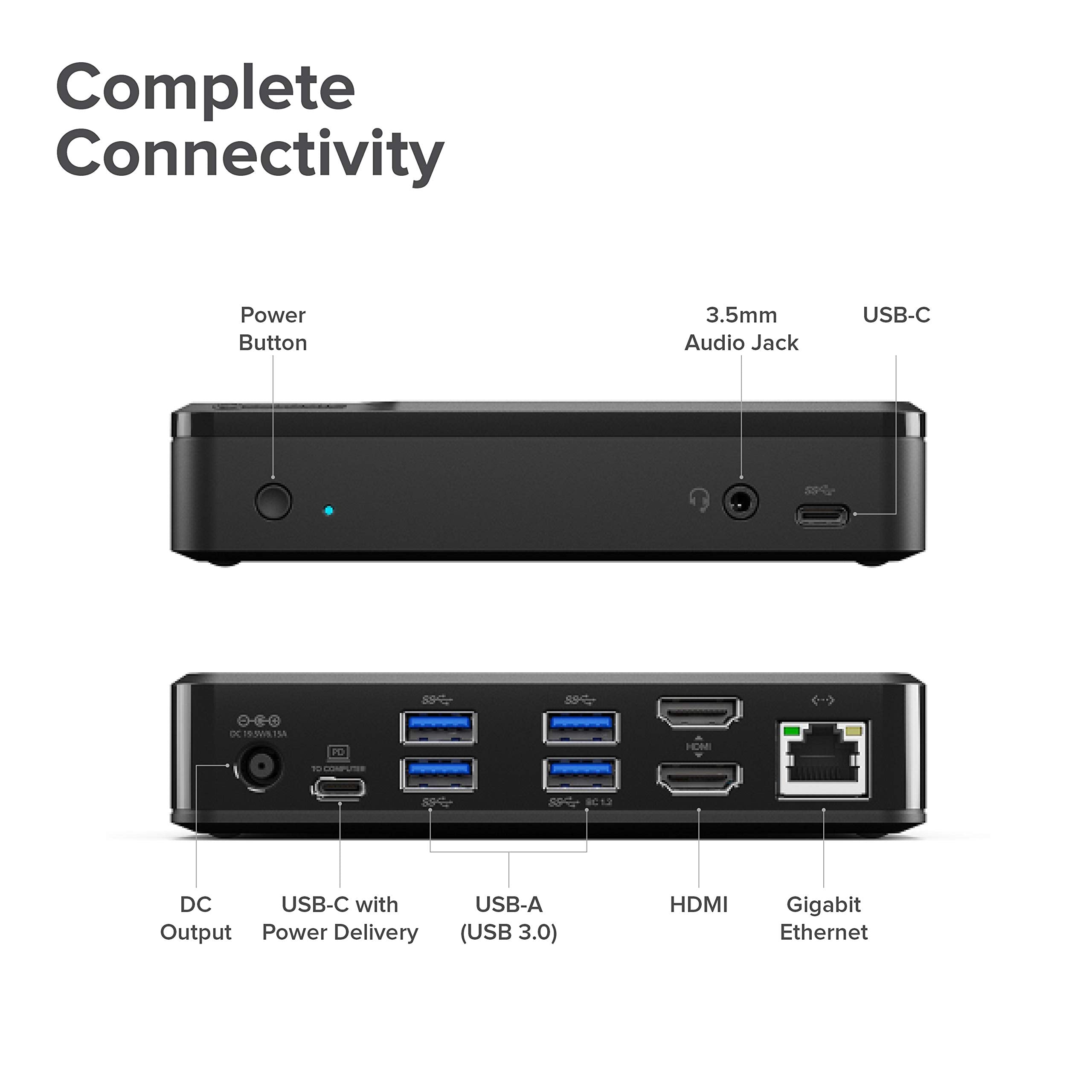 Alogic Universal Twin Hd Pro Docking Station   85W Power Delivery, Usb C & A Compatibility, Dual Display 1080P@60Hz, 2 Hdmi, Usb