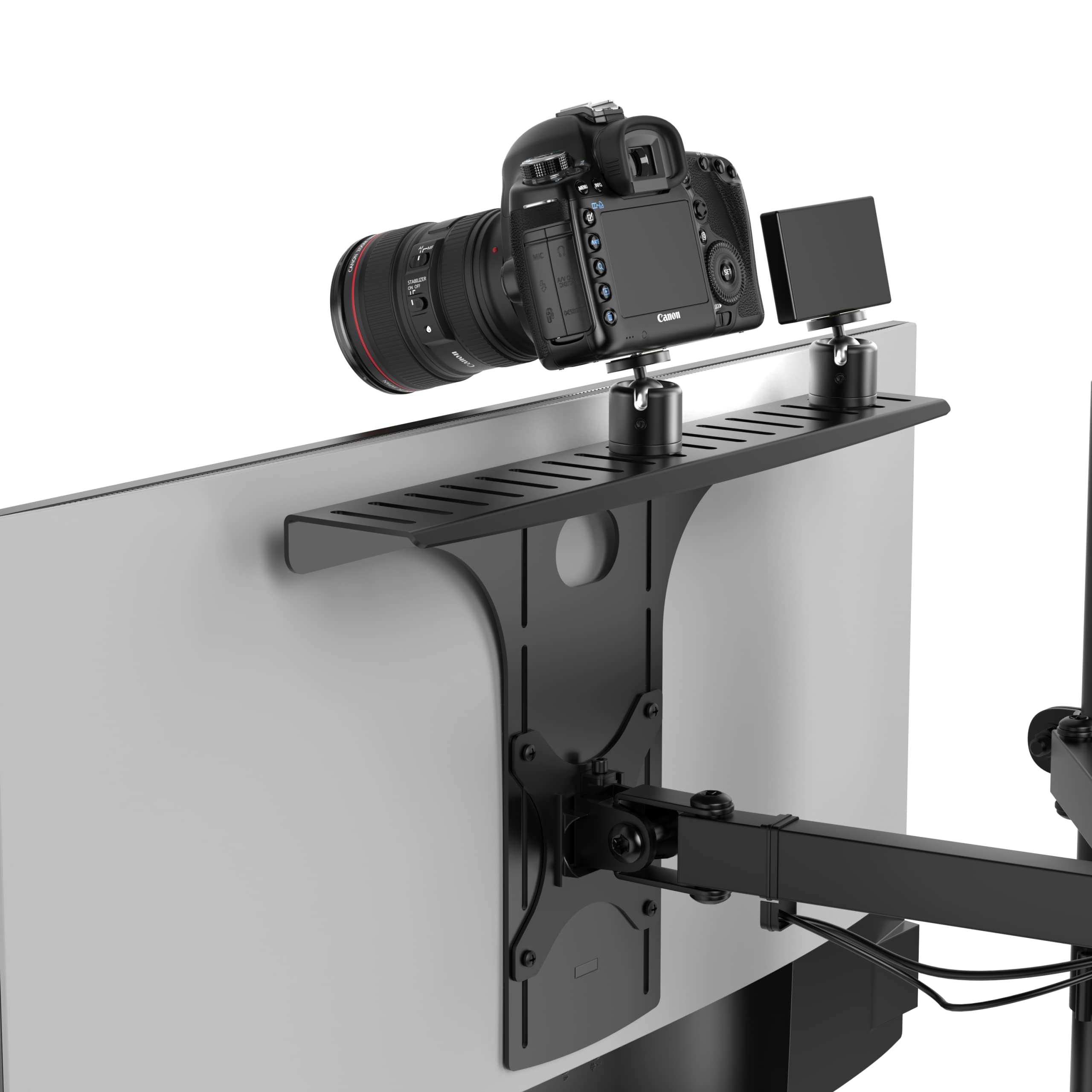Humancentric Dslr Monitor Mount   Monitor Shelf For Desk Camera Mount, Light Webcam And Microphone Camera Shelf For Monitor Vesa