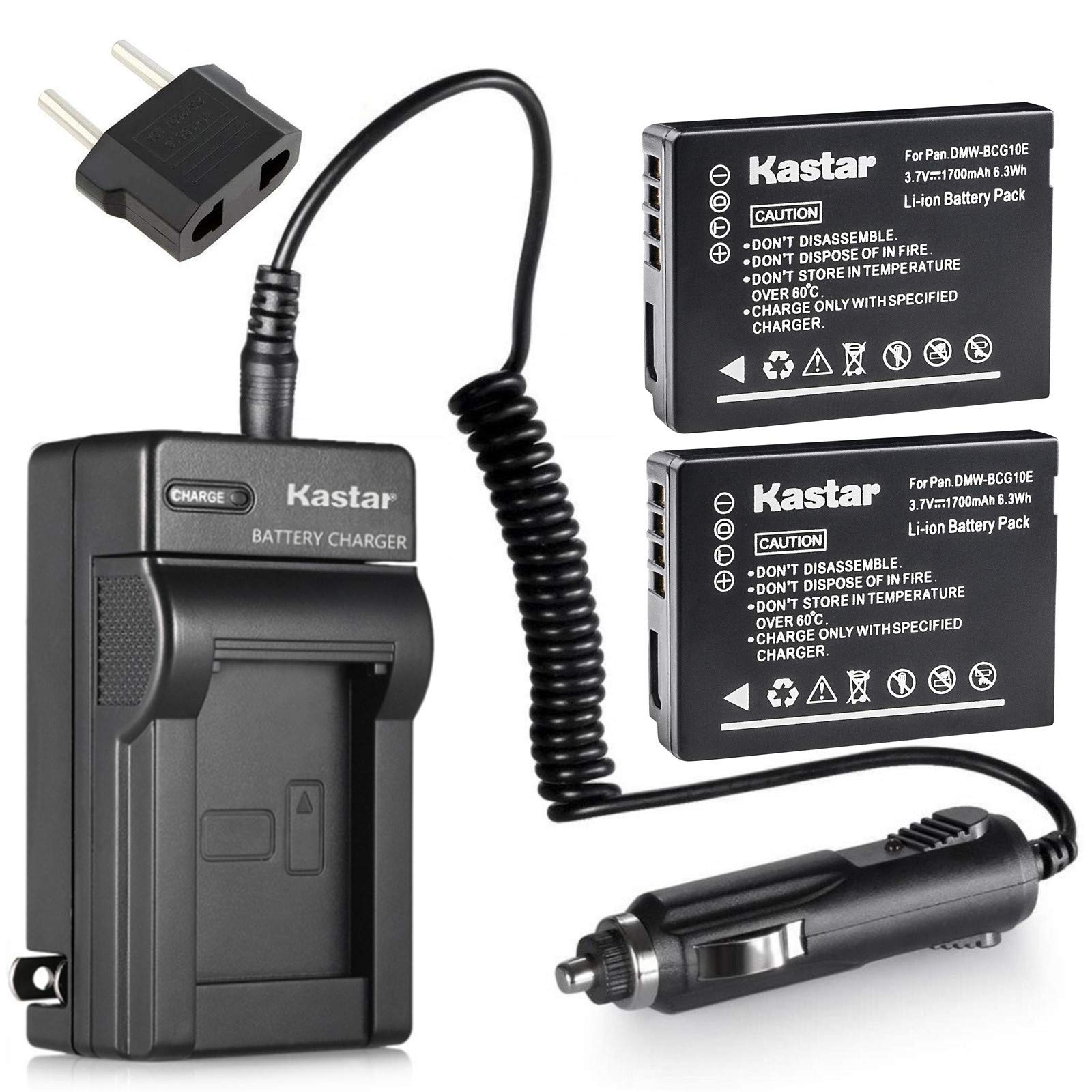 Kastar Battery 2 Pack and Charger for Panasonic DMC-ZS1, DMC-TZ7S, DMC-TZ7T, DMC-ZS3, DMC-ZS1K, DMC-ZS1S, DMC-ZS3, DMC-ZS3A, DMC