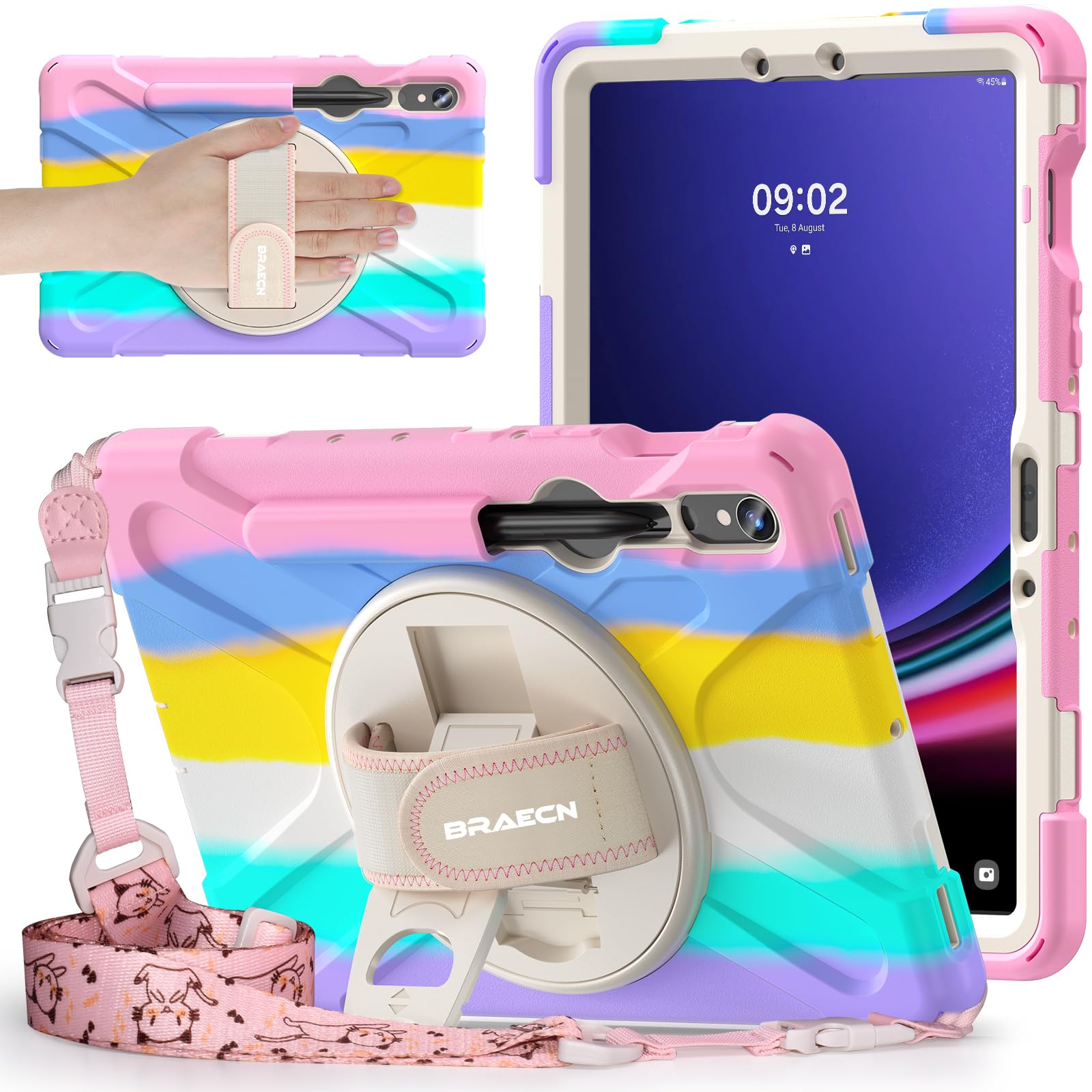 Braecnstock Kids Case For Samsung Galaxy Tab S9/S8/S7 11 Inch 2023/2022/2020 S9 Fe 10.9 Inch 2023 Shockproof Protective S9/S8/S7