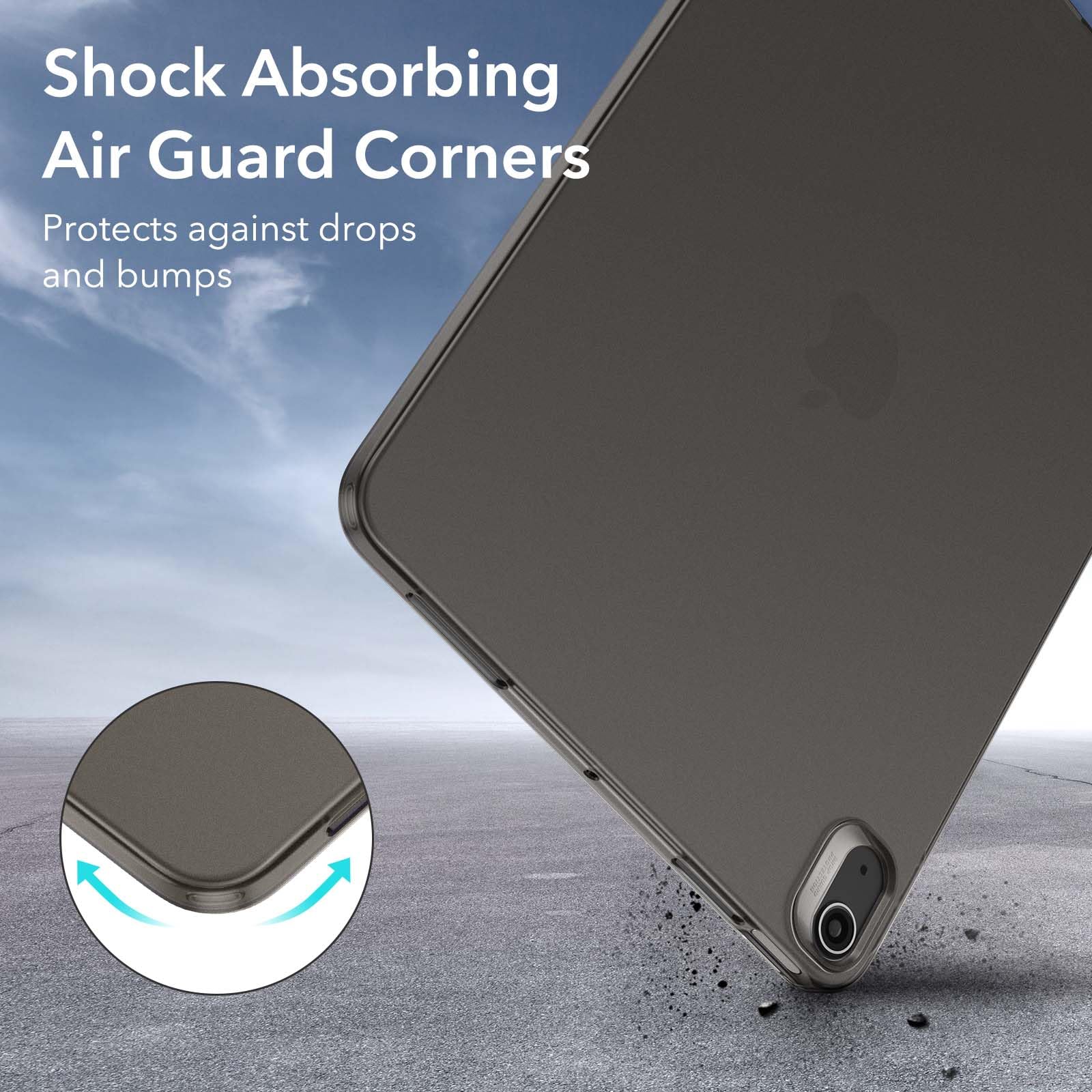 Esr For Ipad Air 11 Inch Case M2 2024, Ipad Air 6Th/5Th/4Th Gen(2024/2022/2020), Slim&Light, Yellowing Resistant, Transparent Back Cover, Support Pencil Pro&Pencil (Usb C), Zero Series, Frosted Black