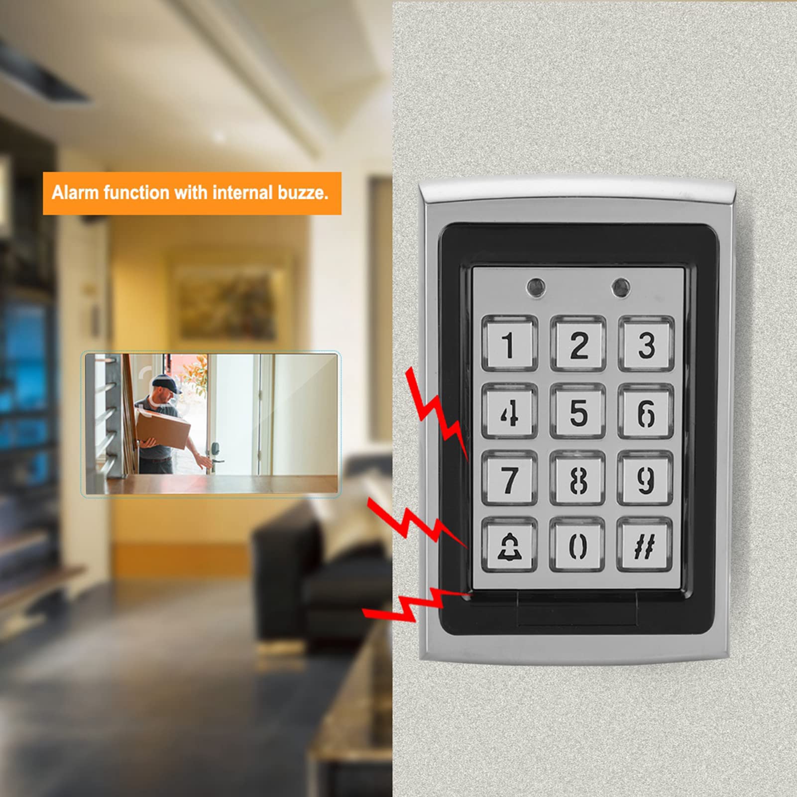 Sonew Rfid 125Khz Standalone Access Control With Blue Backlit Keypad Support 1000 Users (Silver)