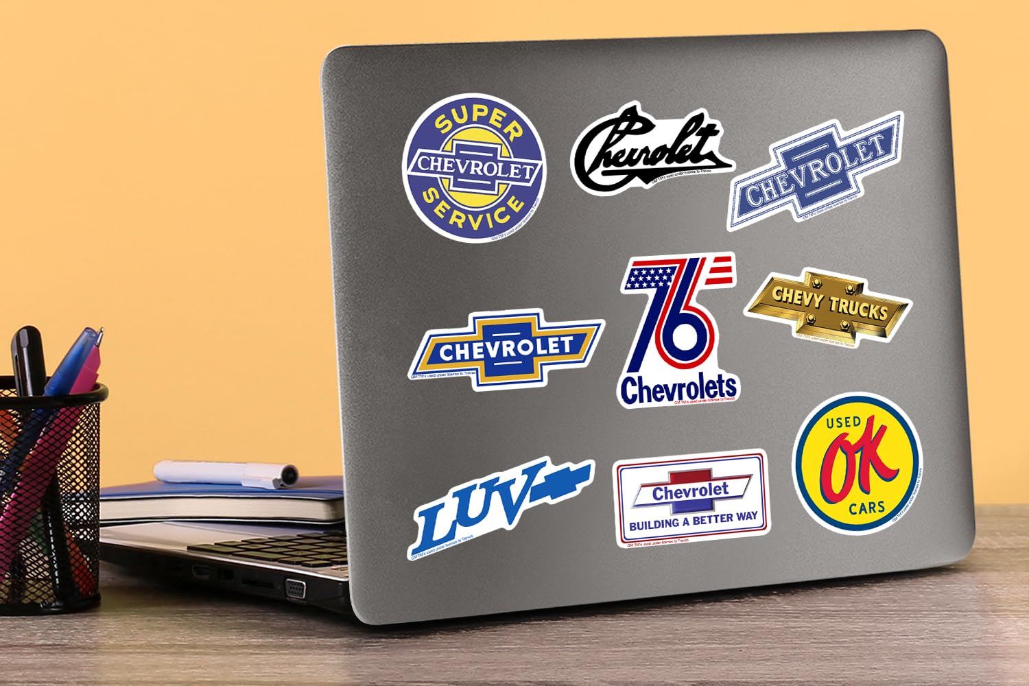 GRAPHICS & MORE Chevrolet 50ct Vinyl Sticker Pack - Deluxe Variety for Laptop, Water Bottle, Scrapbooking, Indoor/Outdoor Use